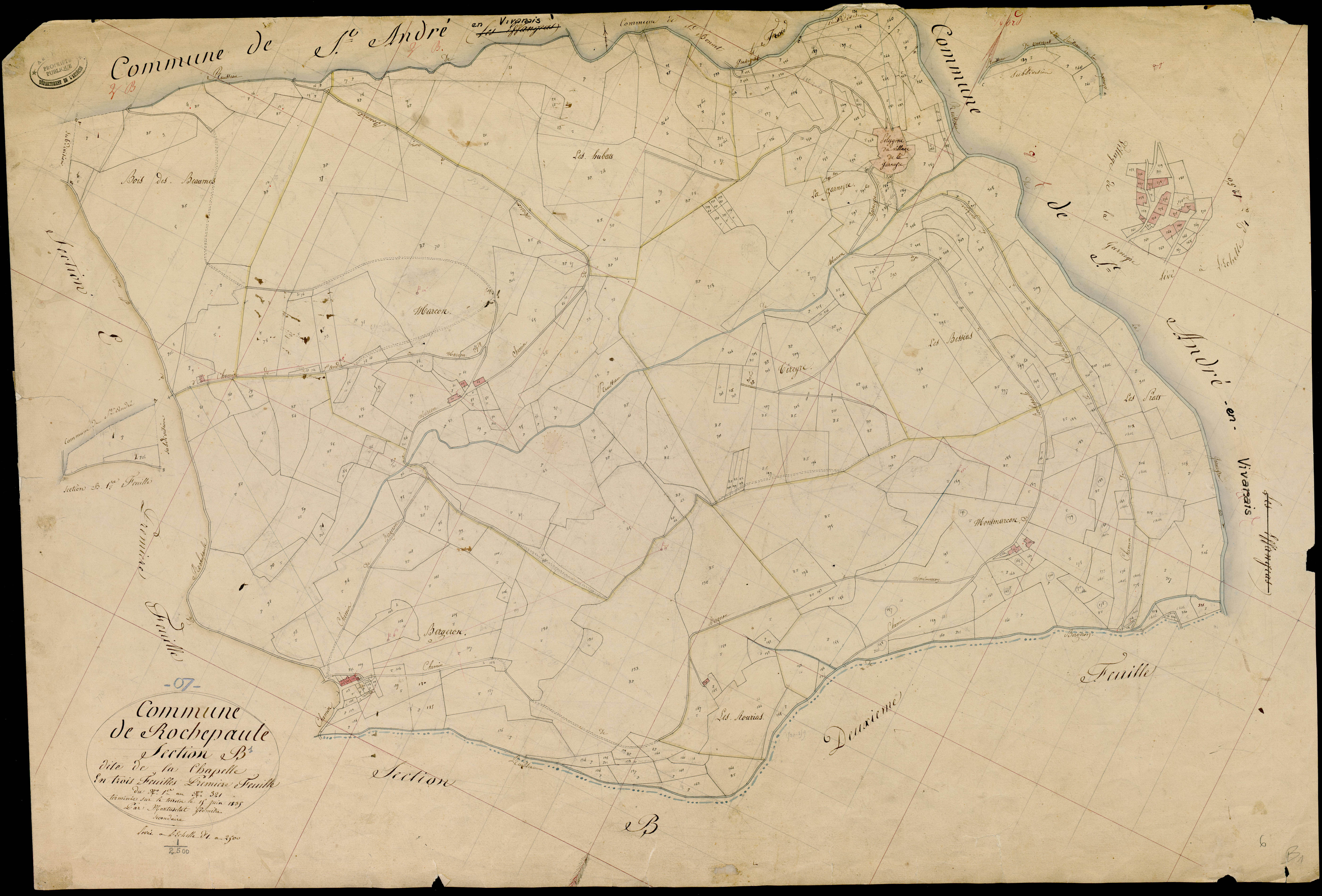 Rochepaule - Section B - Feuillet 1