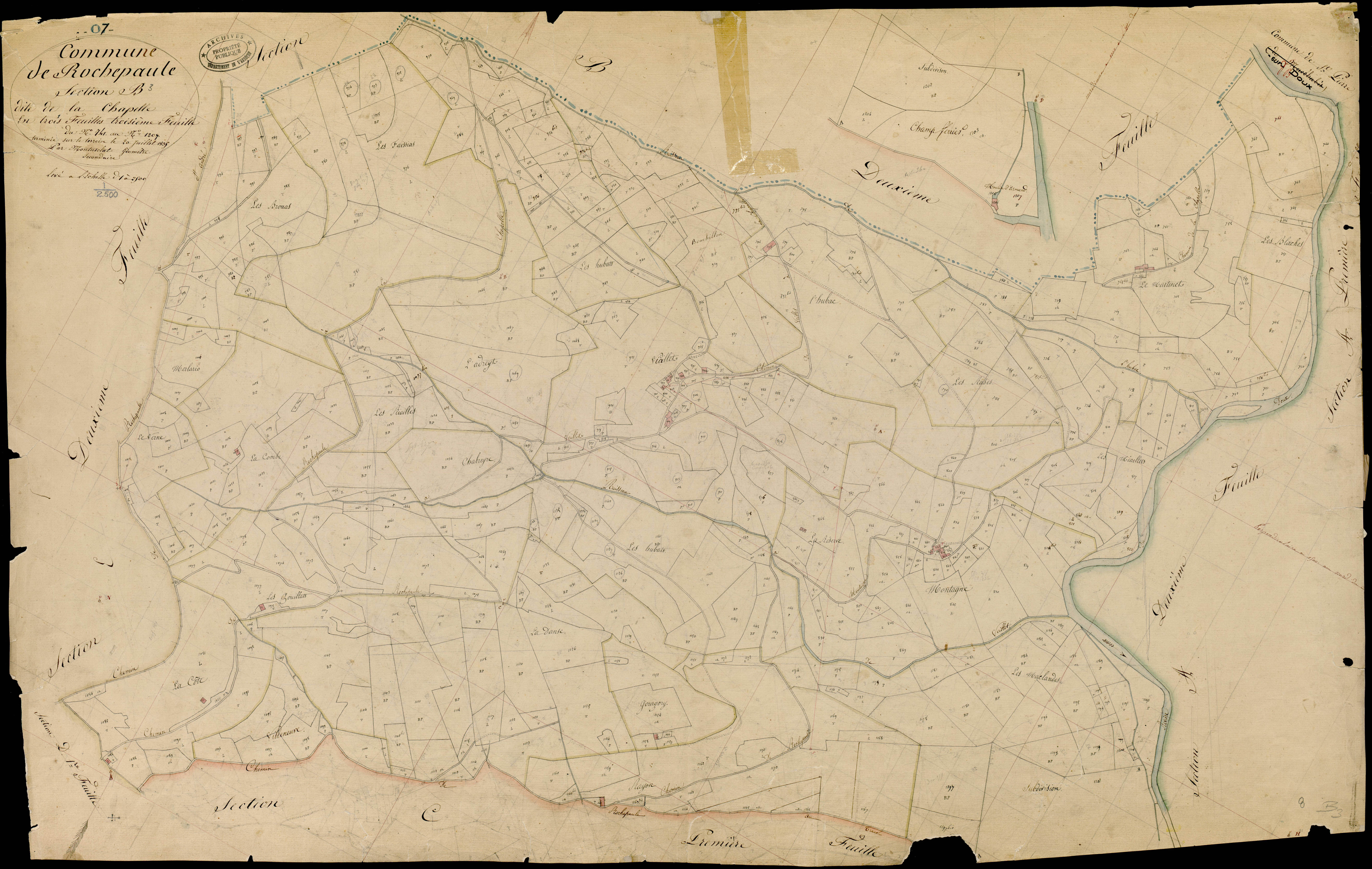 Rochepaule - Section B - Feuillet 3
