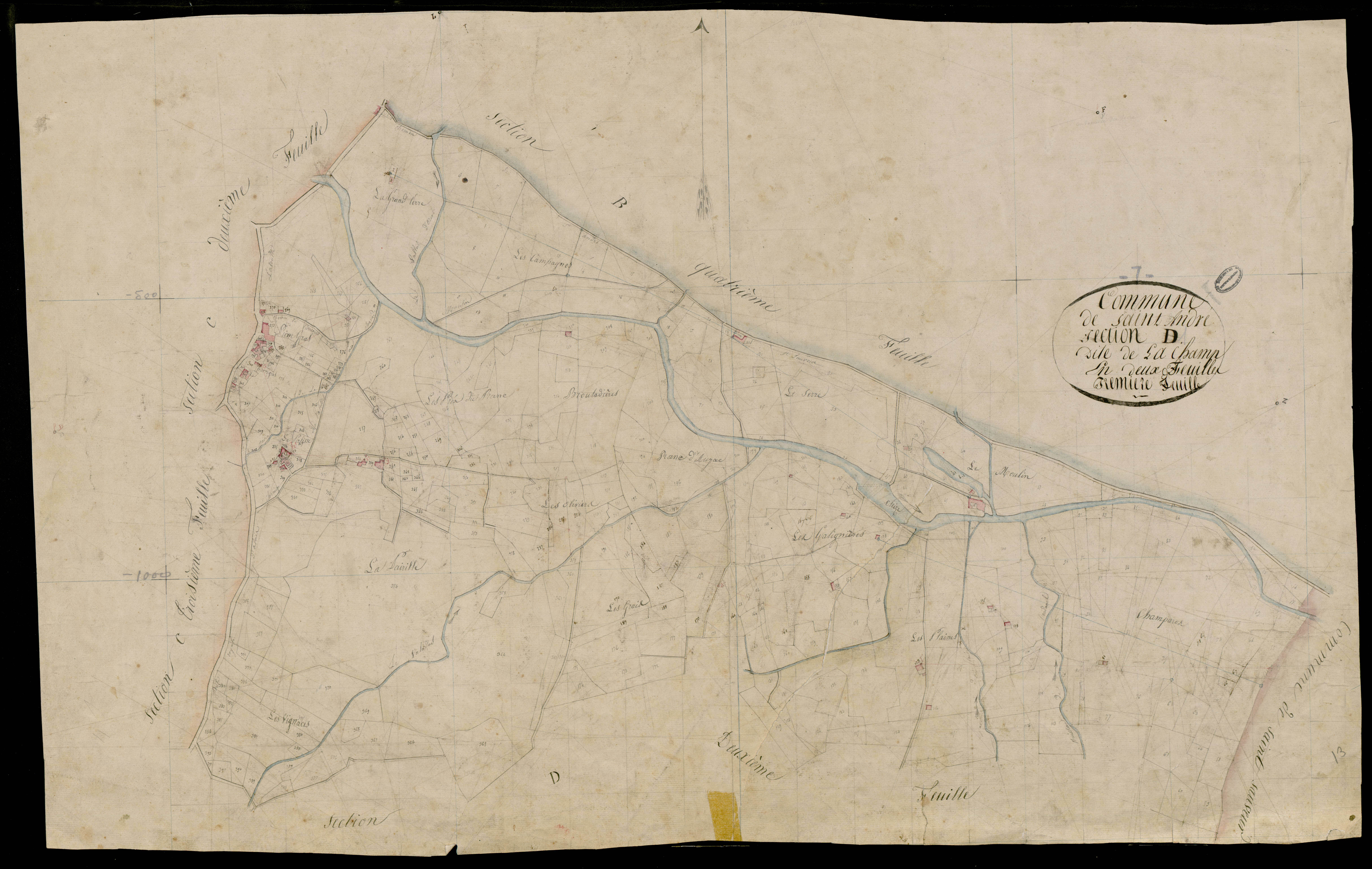 Saint-André-de-Cruzières - Section D - Feuillet 1