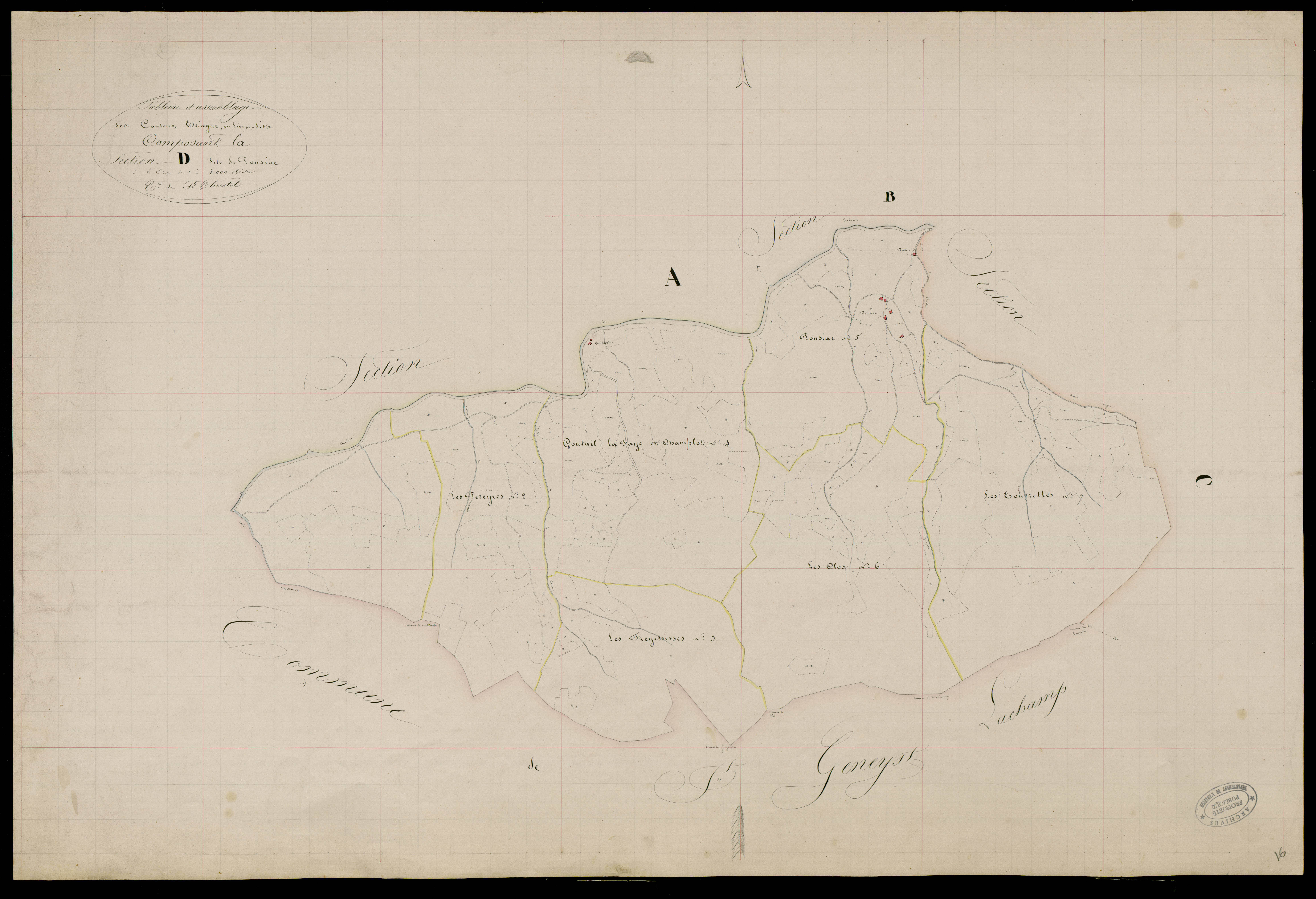 Saint-Christol - Section Tableau d'assemnblage de la section D