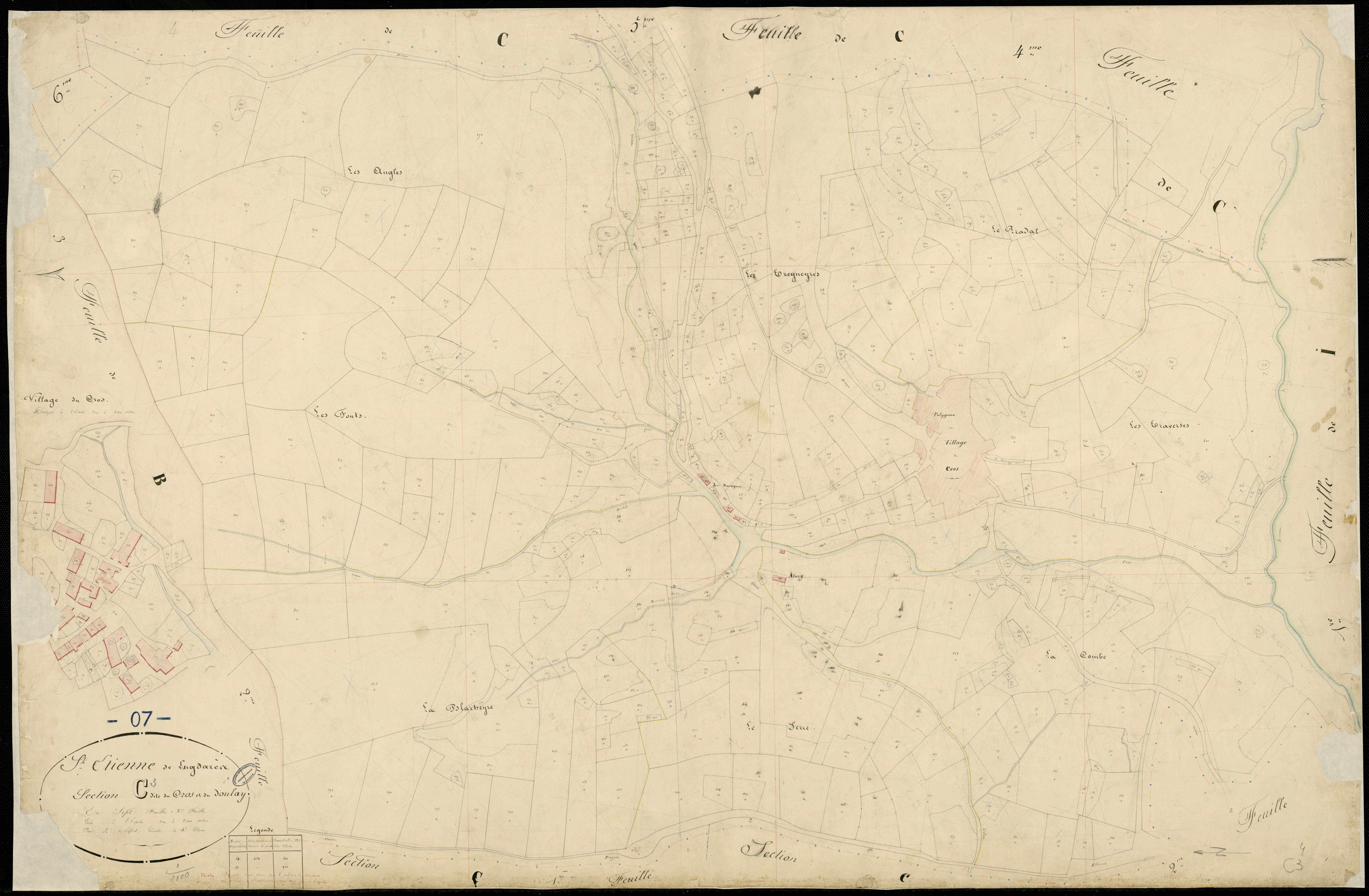 Saint-Etienne-de-Lugdarès - Section C - Feuillet 3