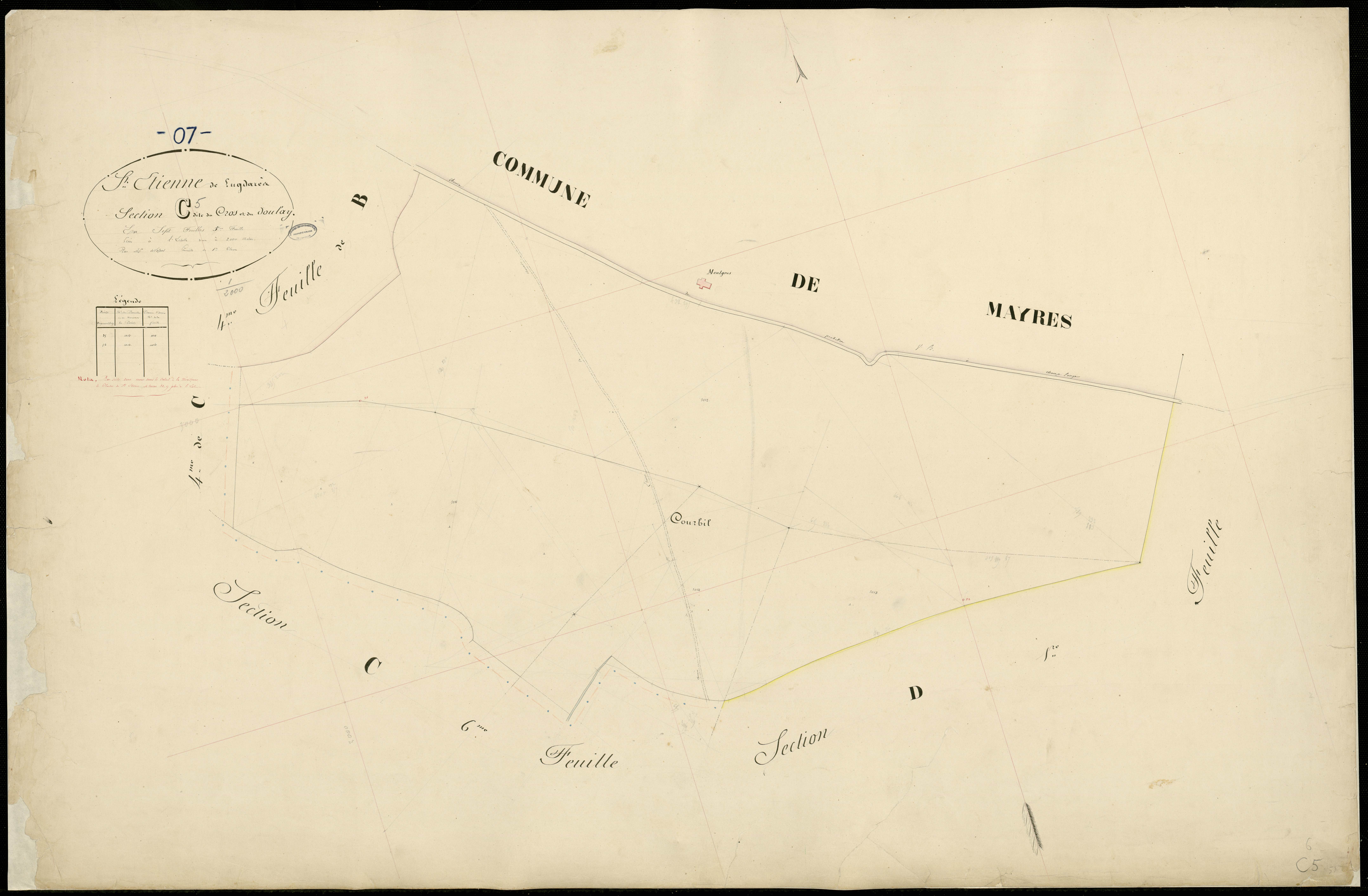 Saint-Etienne-de-Lugdarès - Section C - Feuillet 5