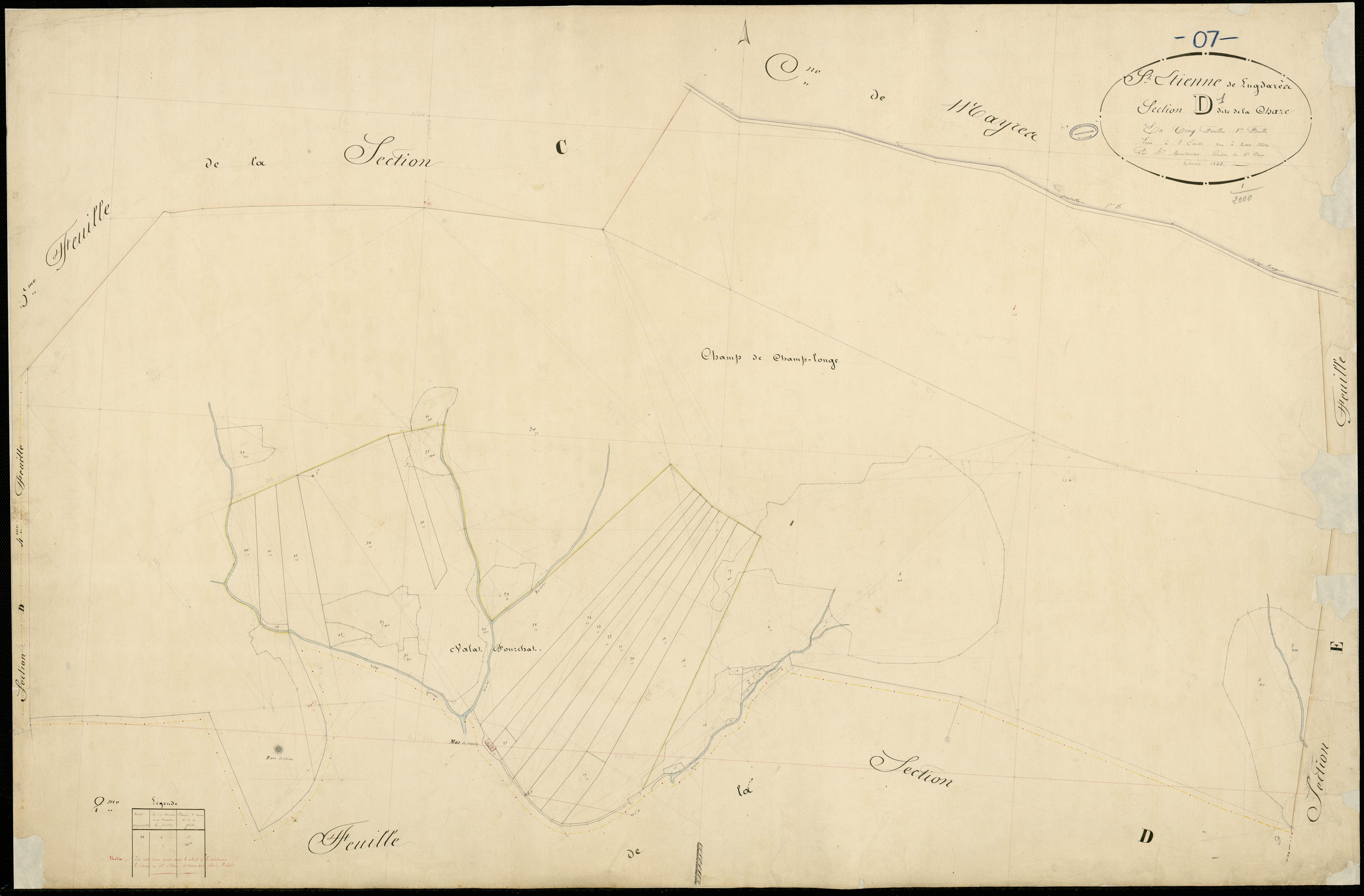 Saint-Etienne-de-Lugdarès - Section D - Feuillet 1