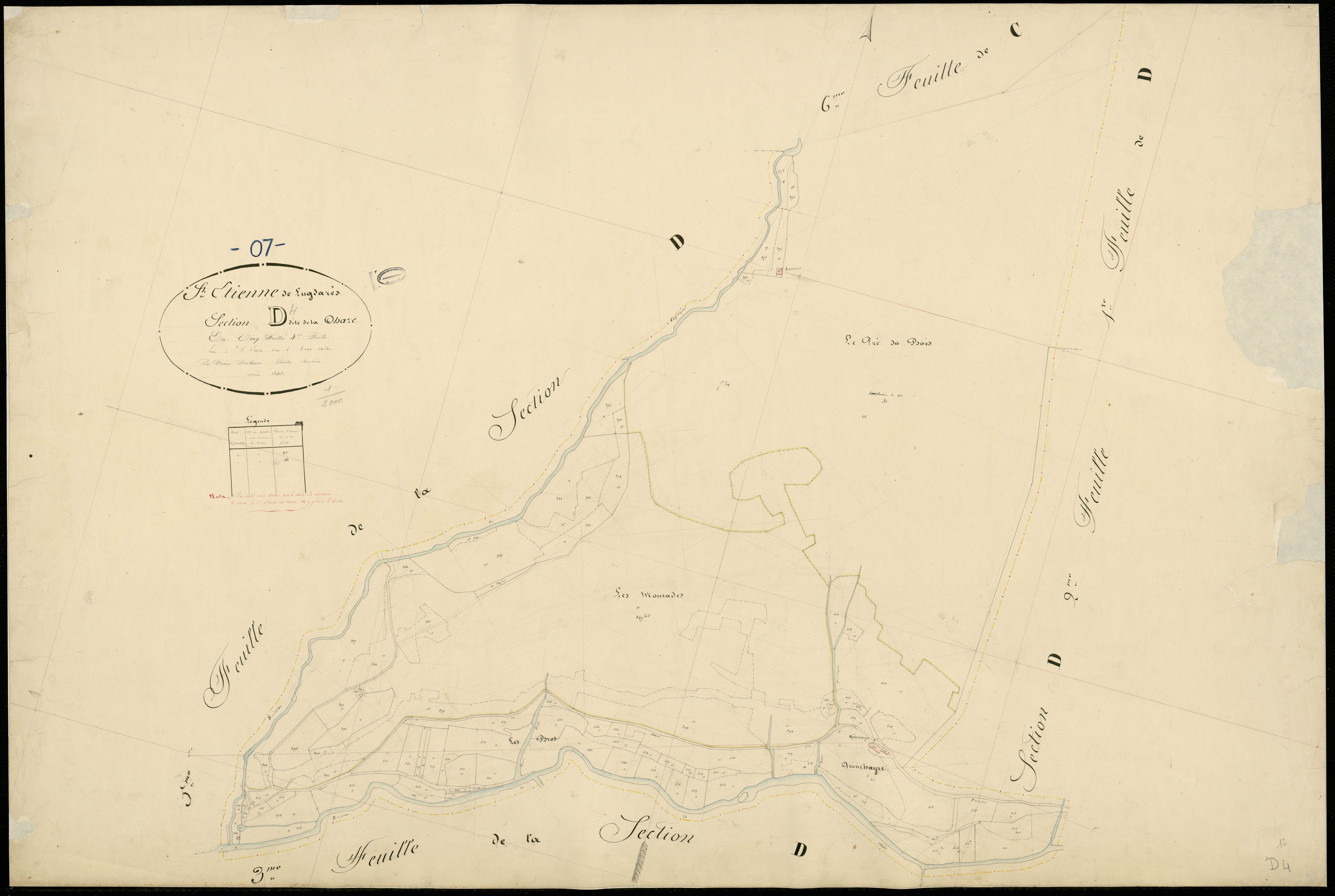 Saint-Etienne-de-Lugdarès - Section D - Feuillet 4