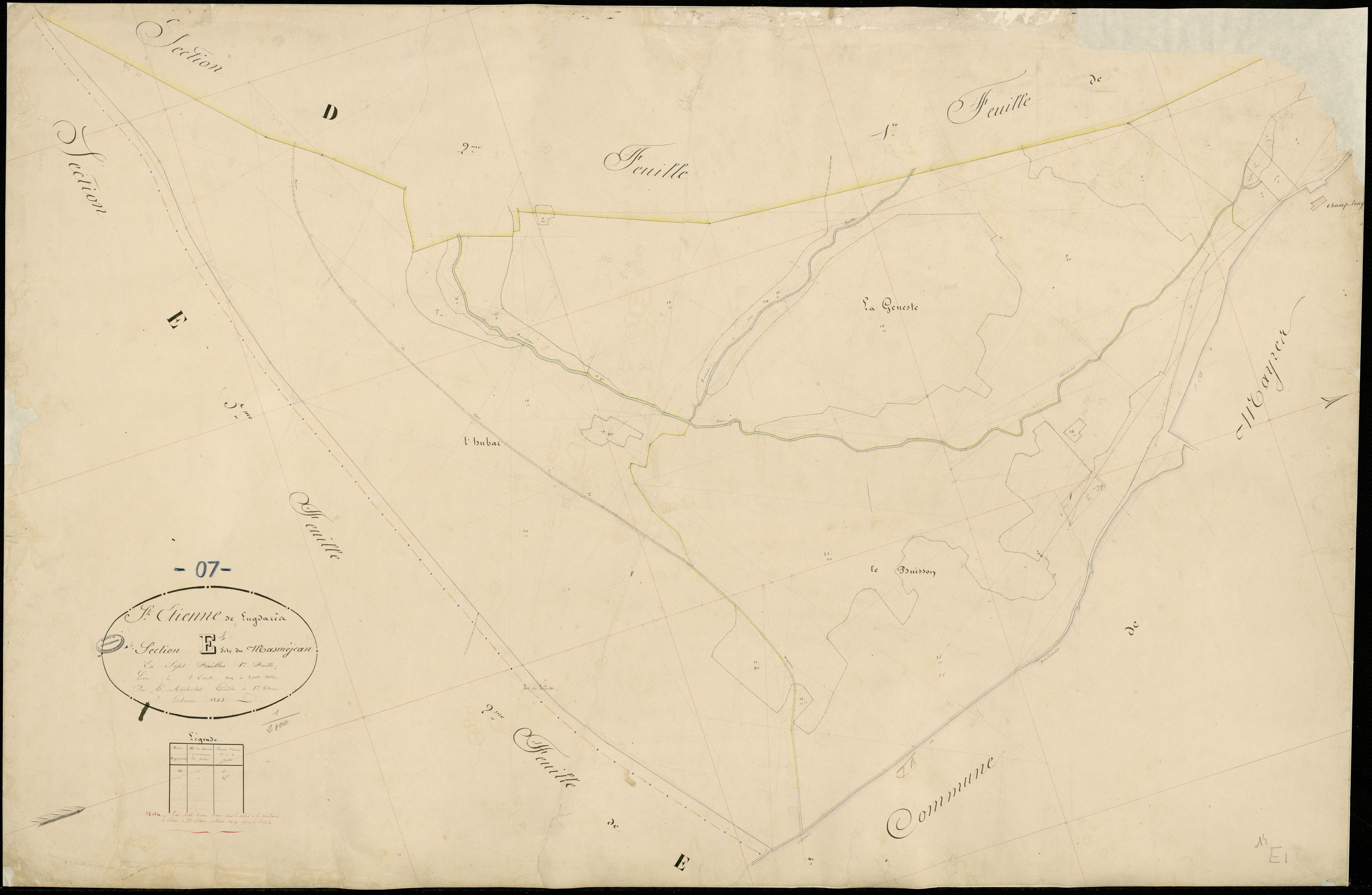 Saint-Etienne-de-Lugdarès - Section E - Feuillet 1