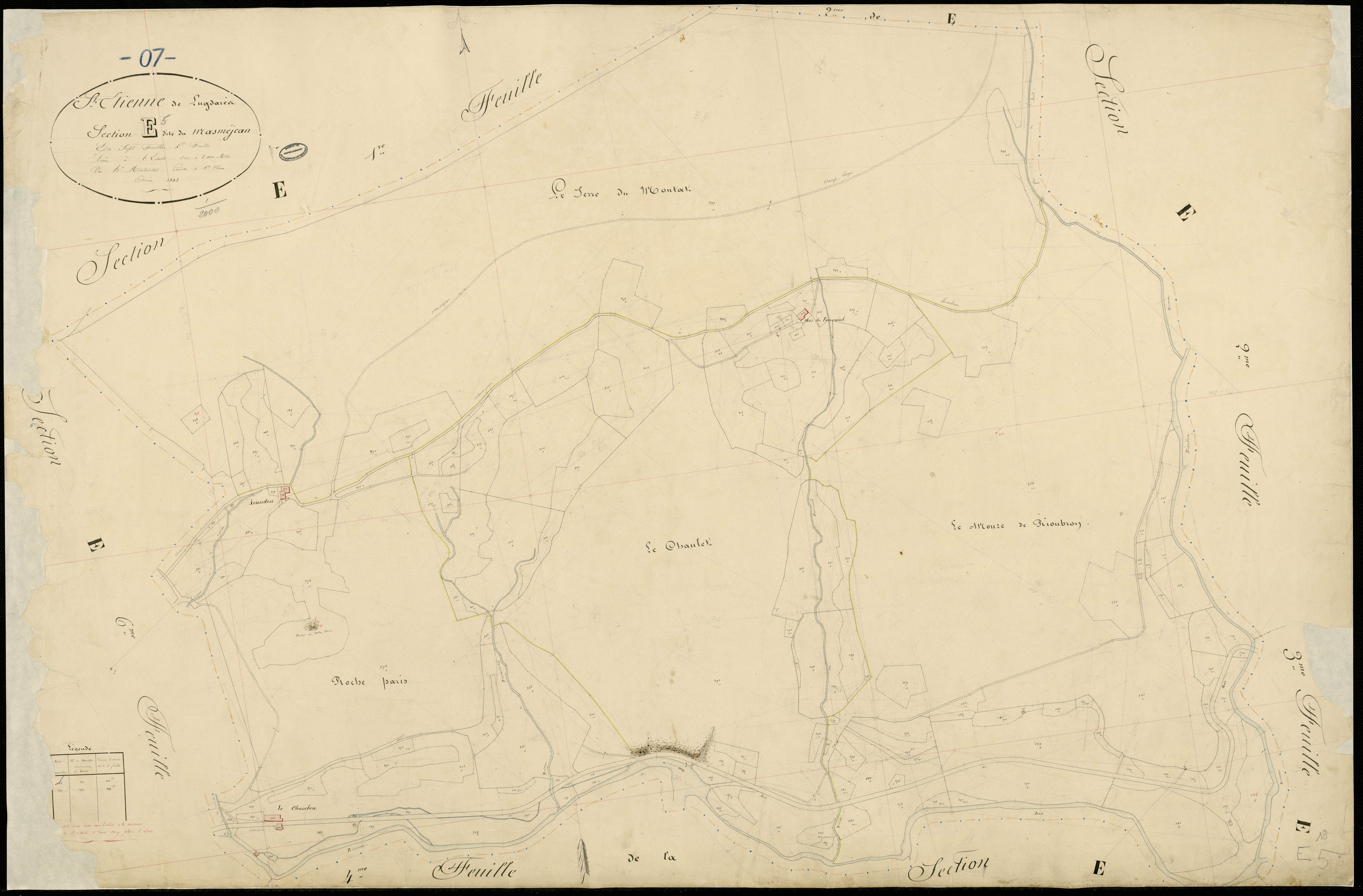 Saint-Etienne-de-Lugdarès - Section E - Feuillet 5