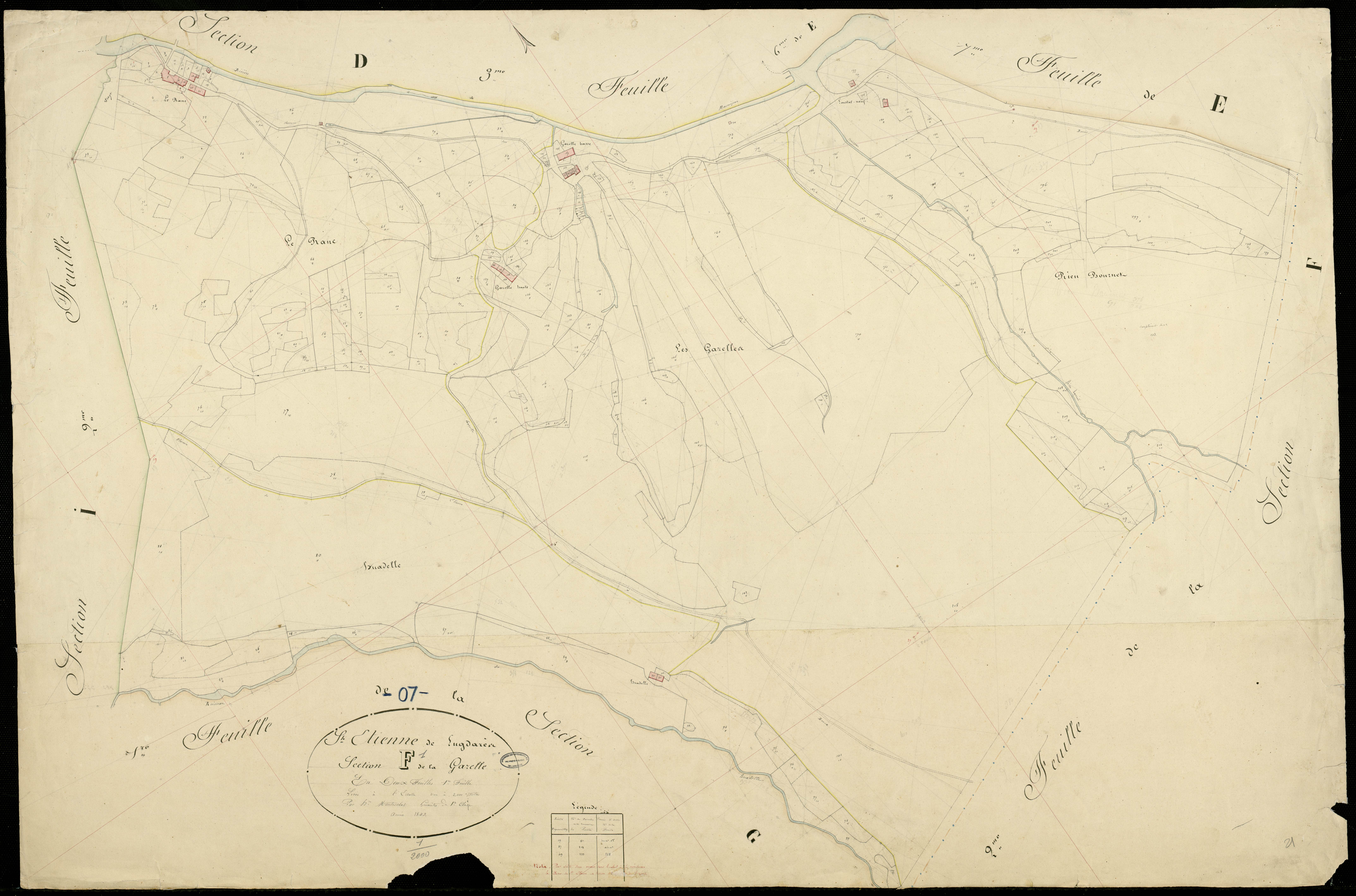 Saint-Etienne-de-Lugdarès - Section F - Feuillet 1
