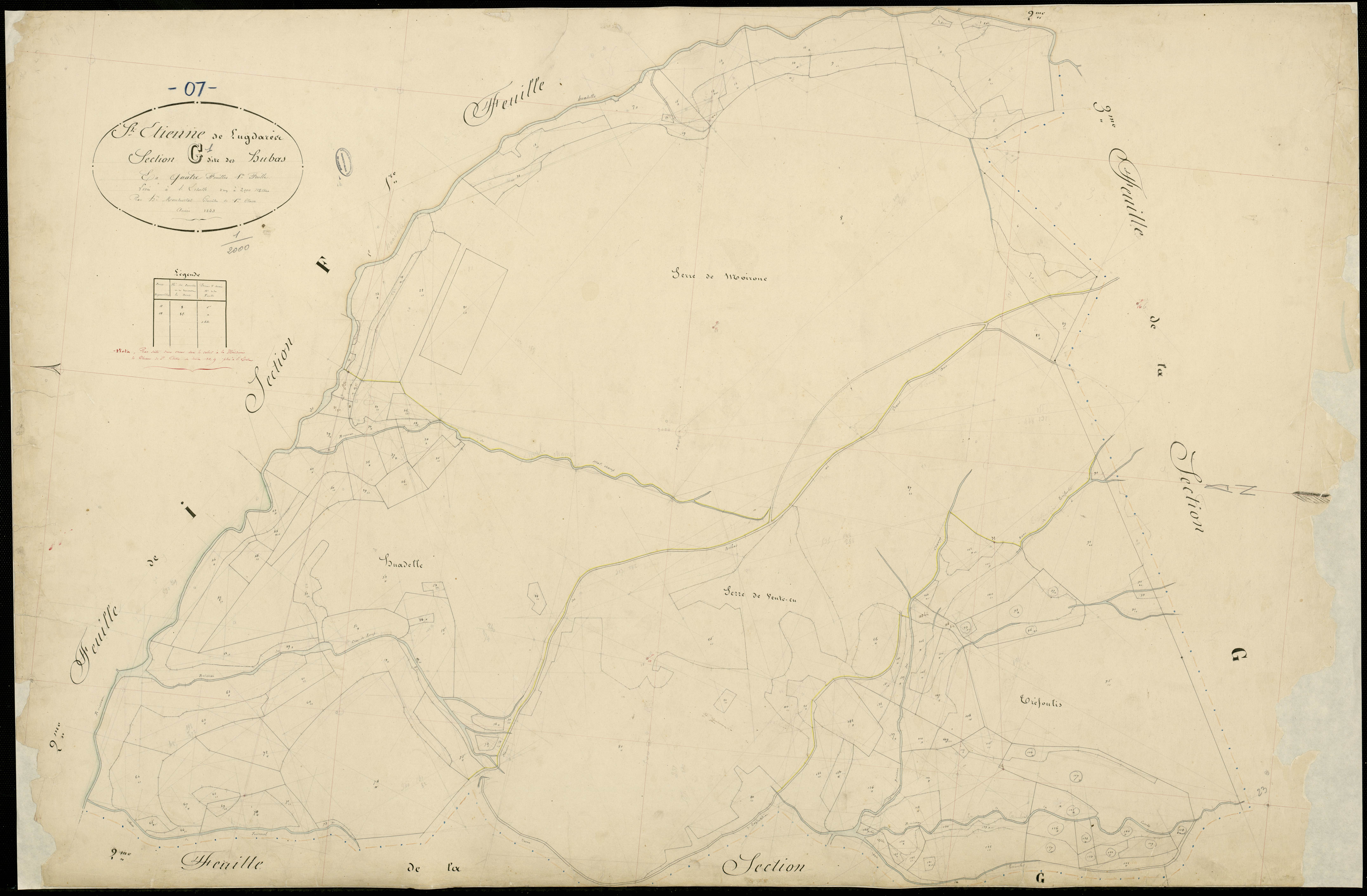 Saint-Etienne-de-Lugdarès - Section G - Feuillet 1