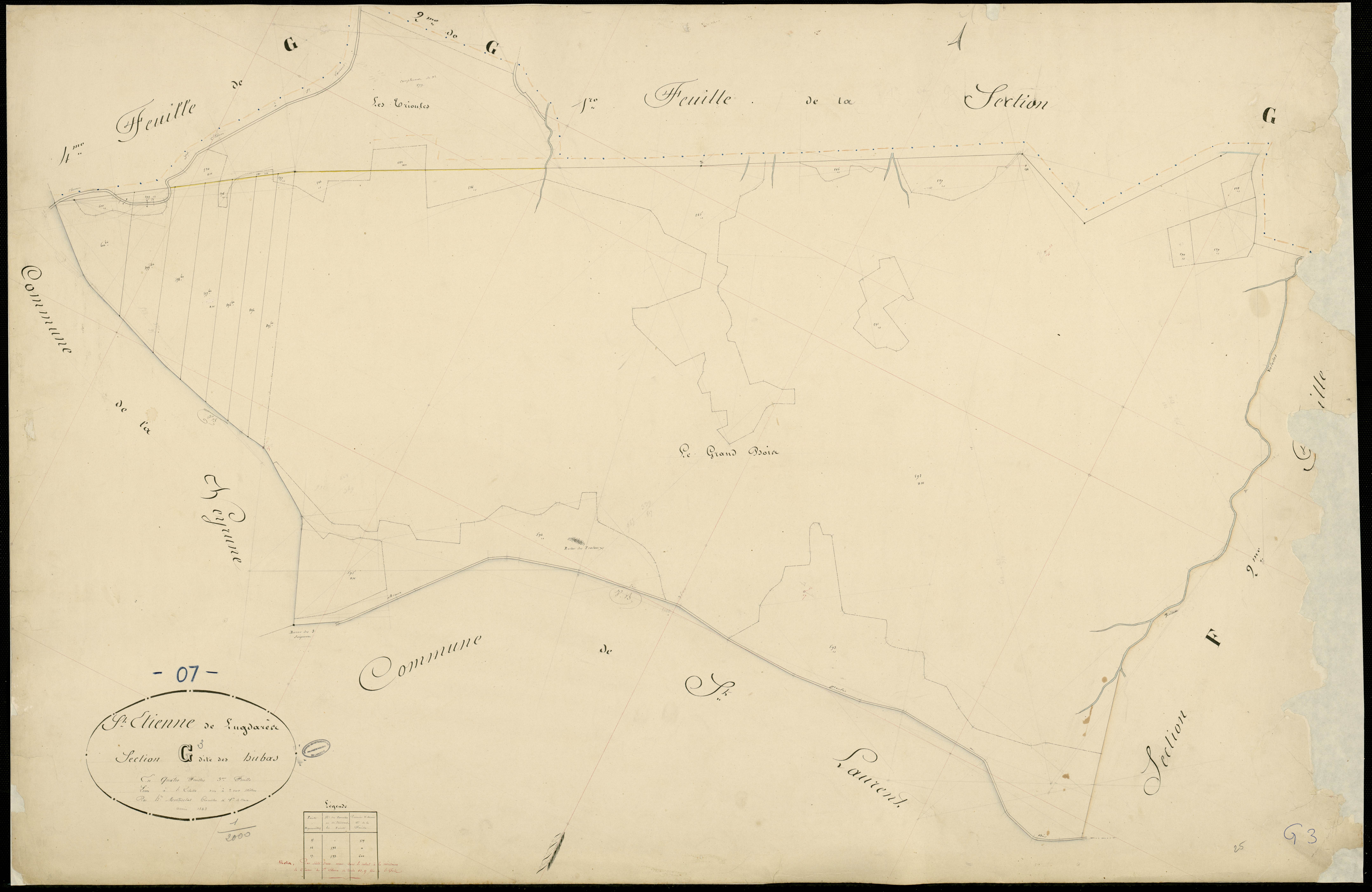 Saint-Etienne-de-Lugdarès - Section G - Feuillet 3