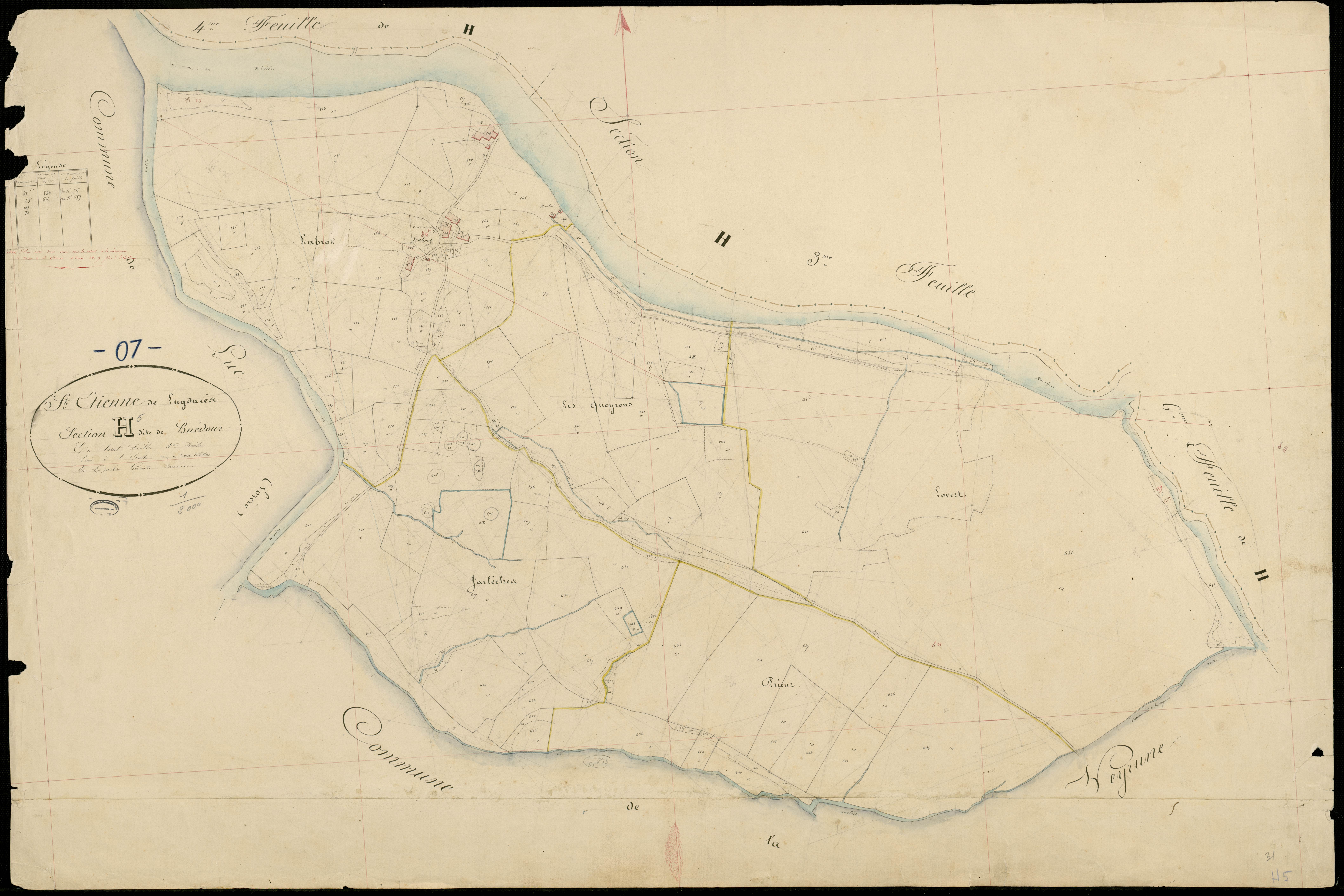 Saint-Etienne-de-Lugdarès - Section H - Feuillet 5