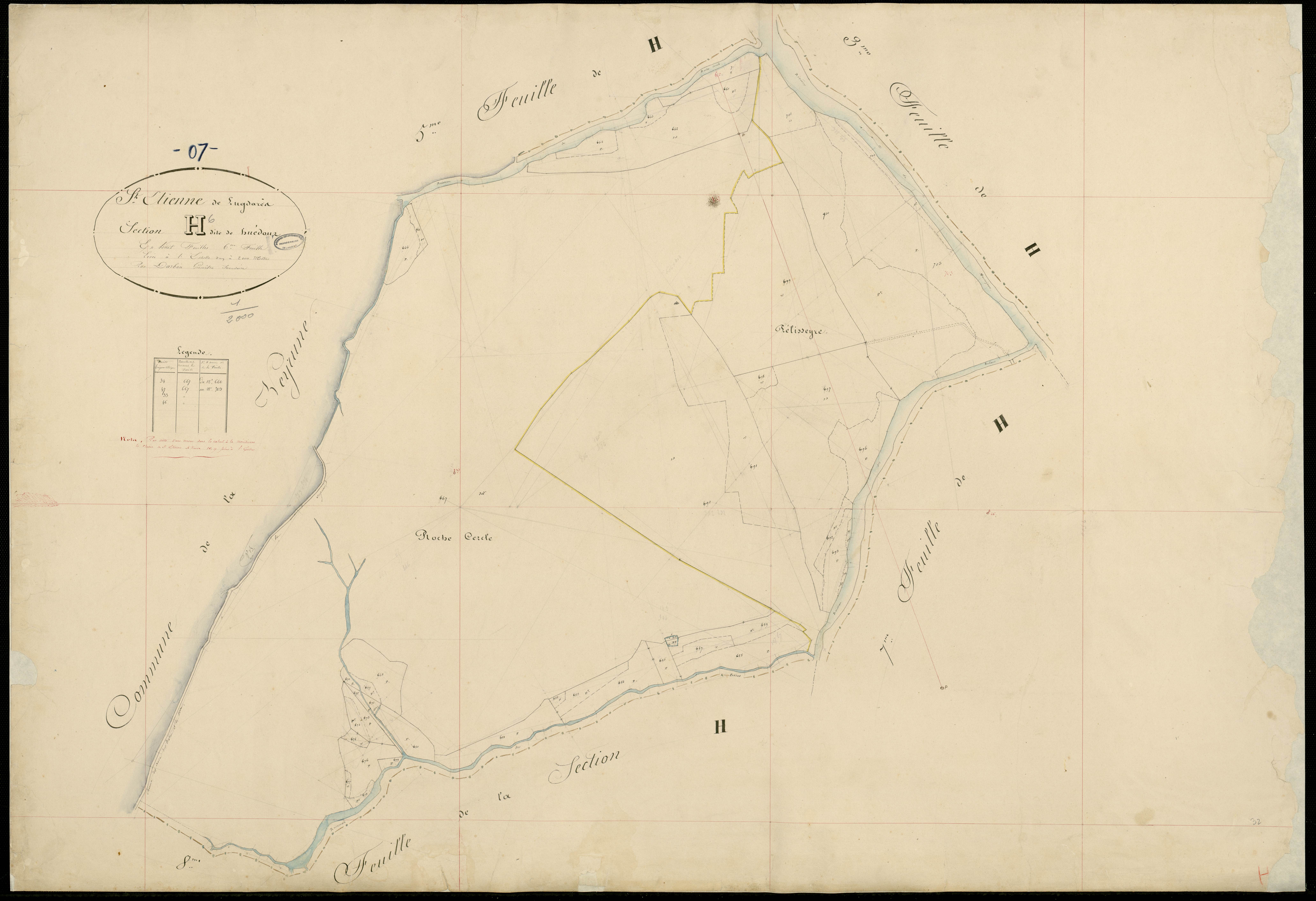 Saint-Etienne-de-Lugdarès - Section H - Feuillet 6