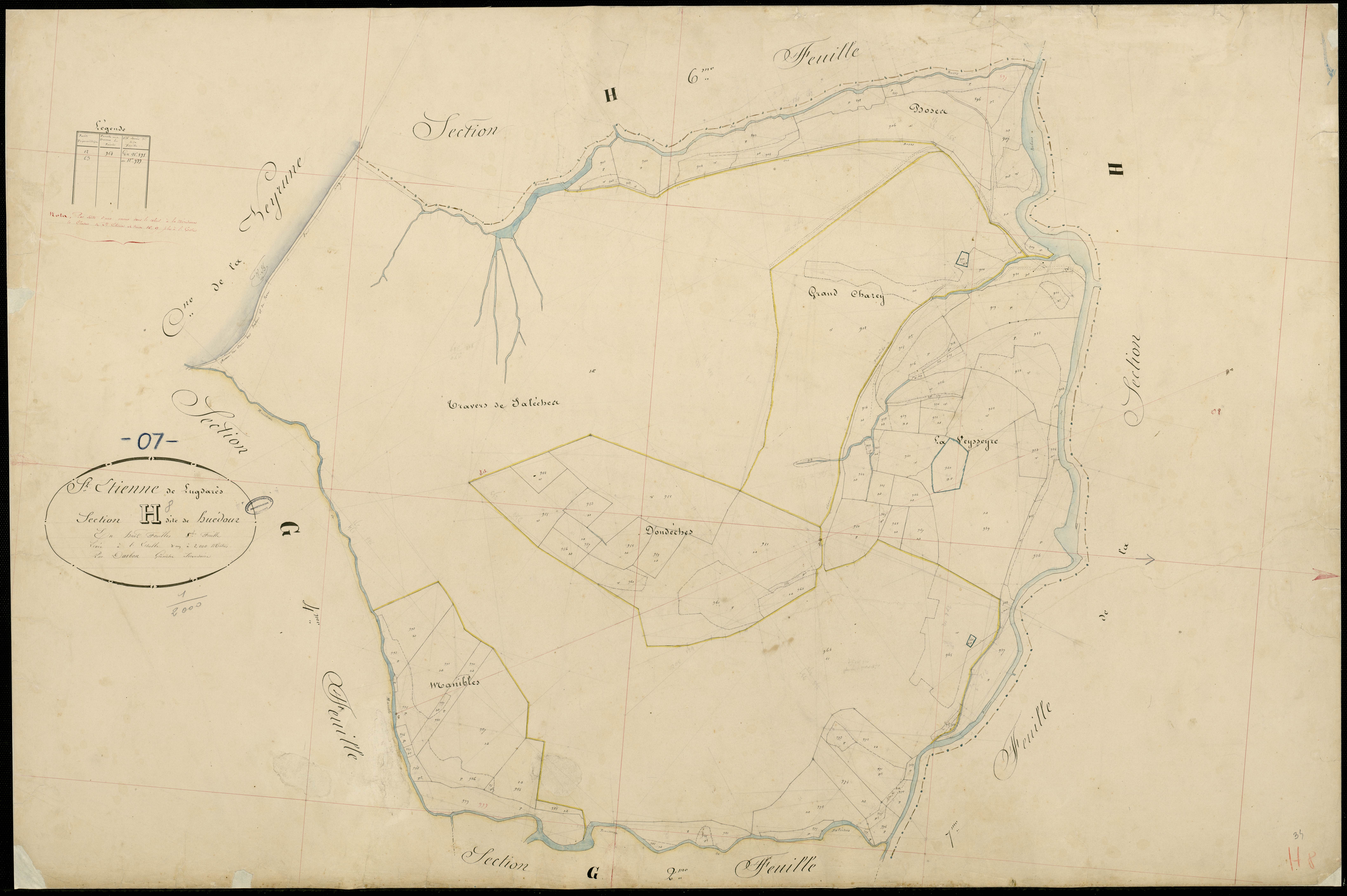 Saint-Etienne-de-Lugdarès - Section H - Feuillet 8