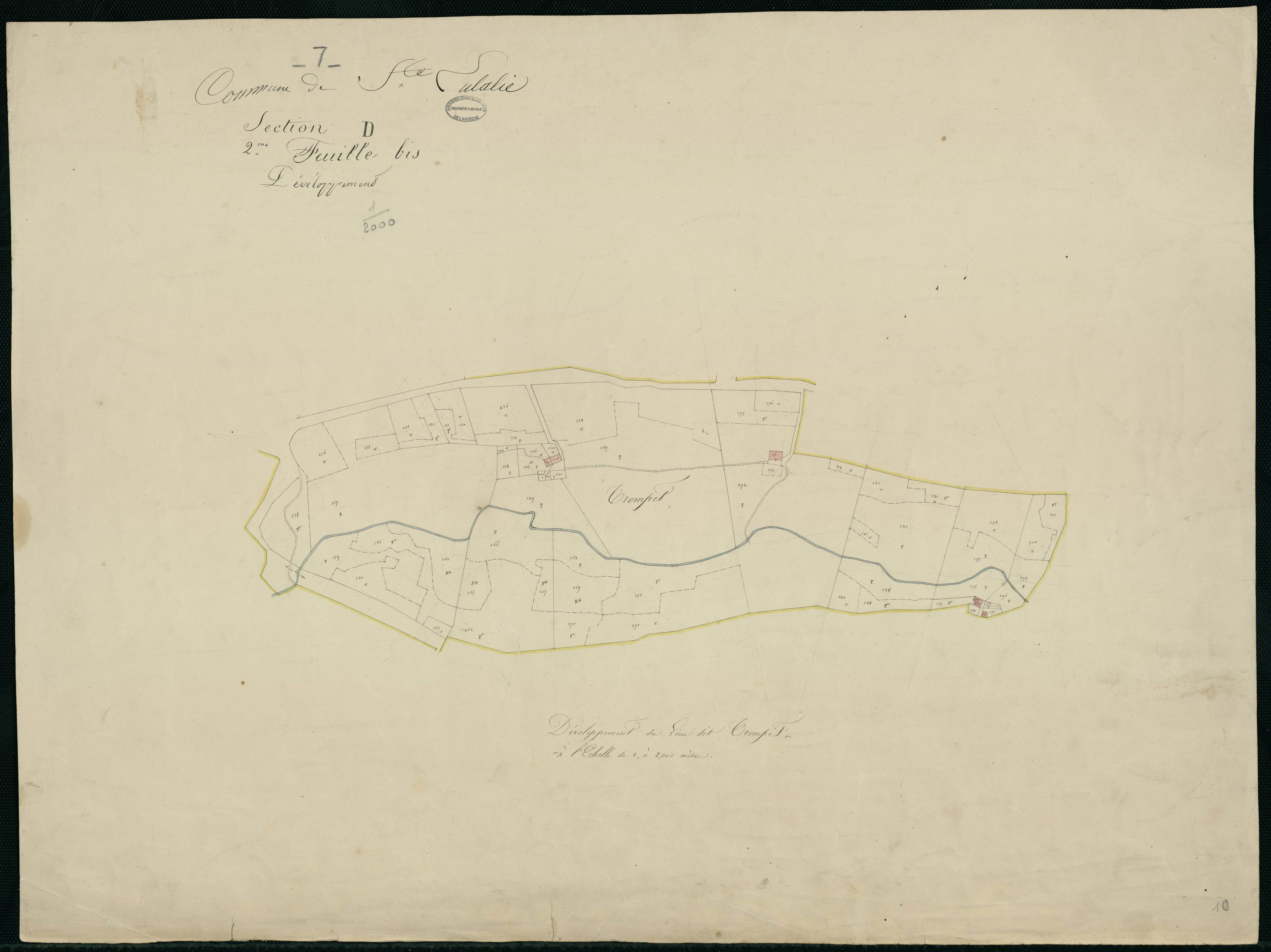 Sainte-Eulalie - Section D - Feuillet 2 bis