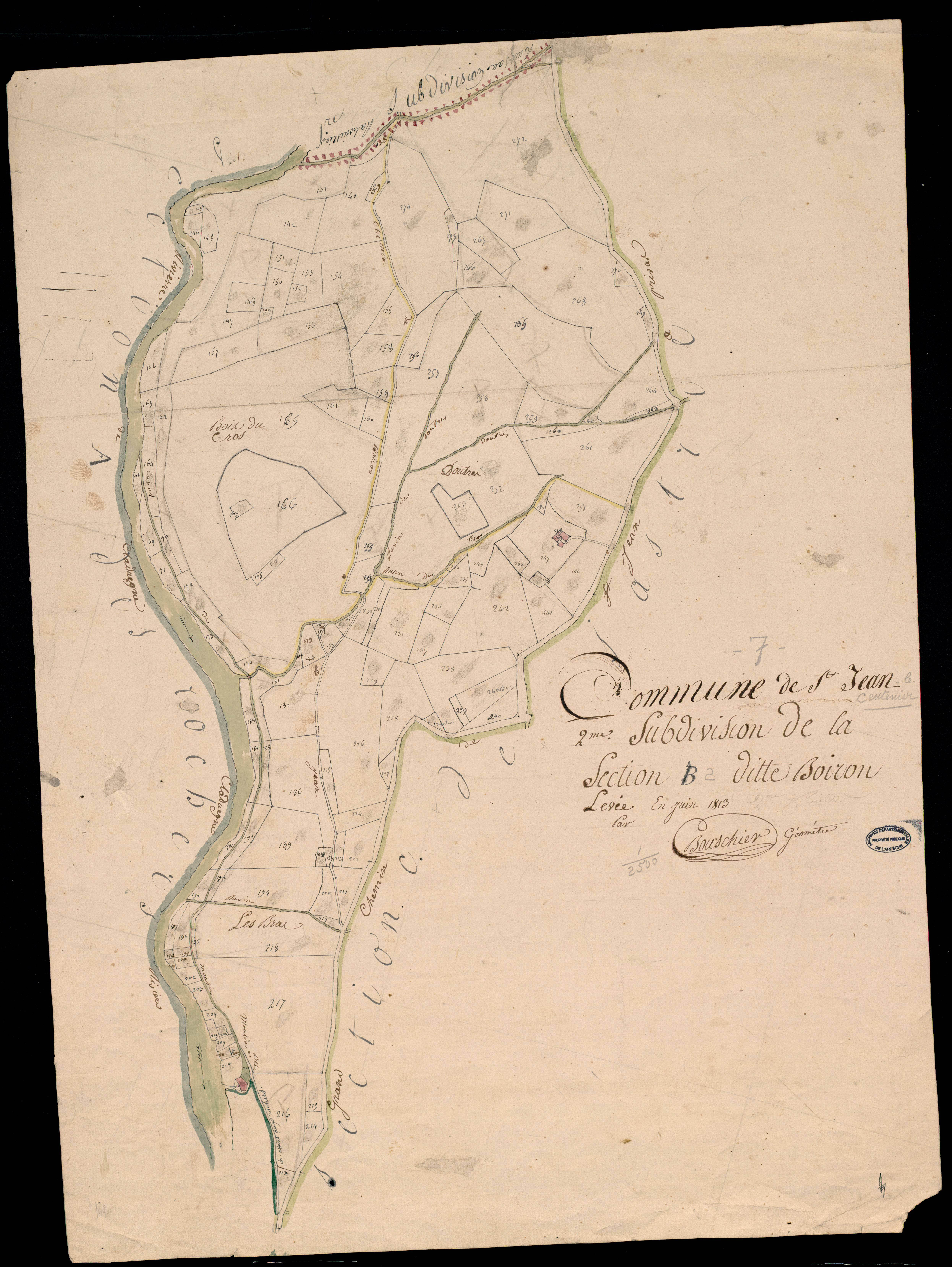 Saint-Jean-le-Centenier - Section B - Feuillet 2