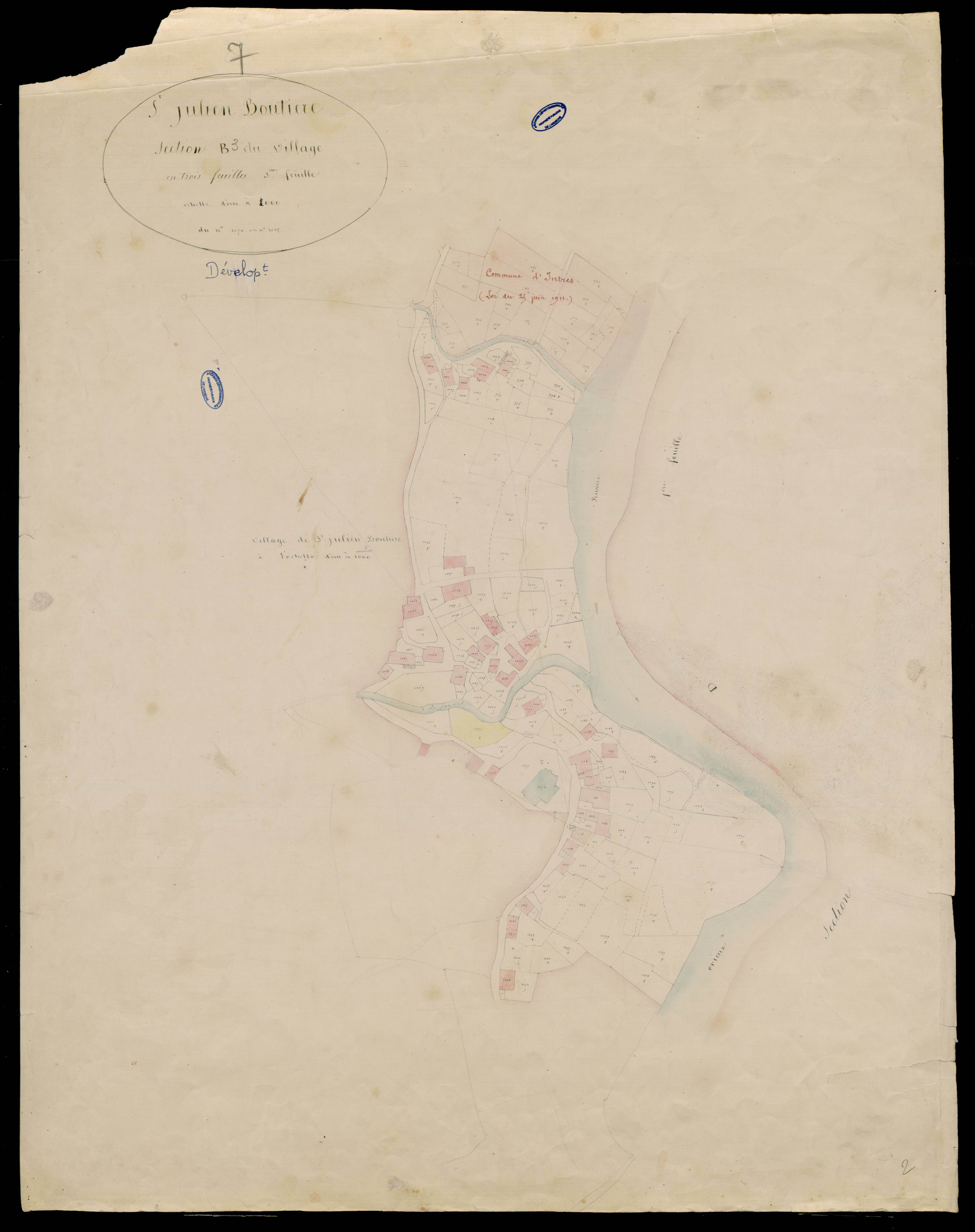 Saint-Julien-Boutières - Section B - Feuillet 3