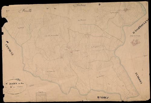 Saint-Julien-du-Gua - Section D - Feuillet 3