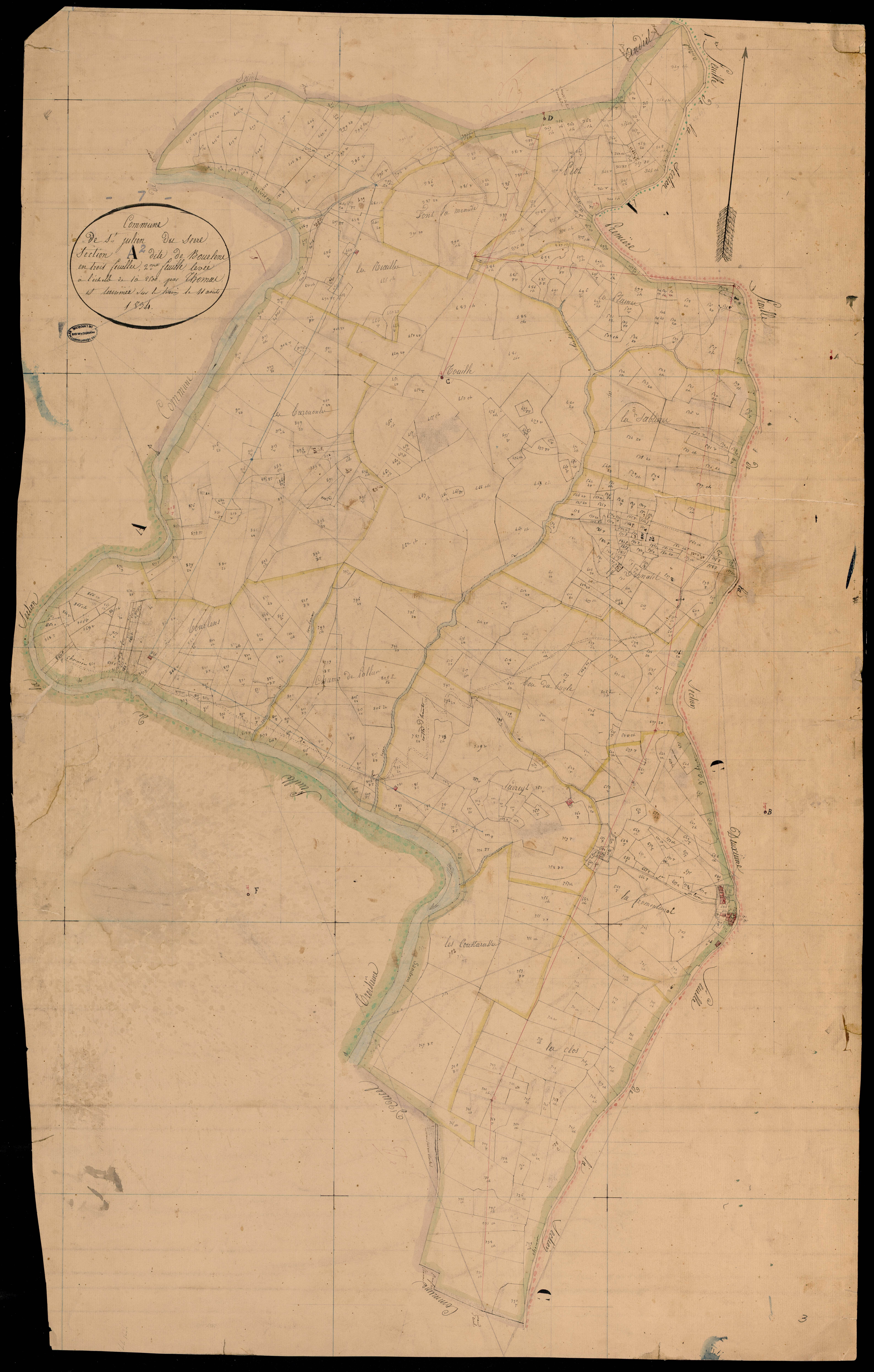 Saint-Julien-du-Serre - Section A - Feuillet 2