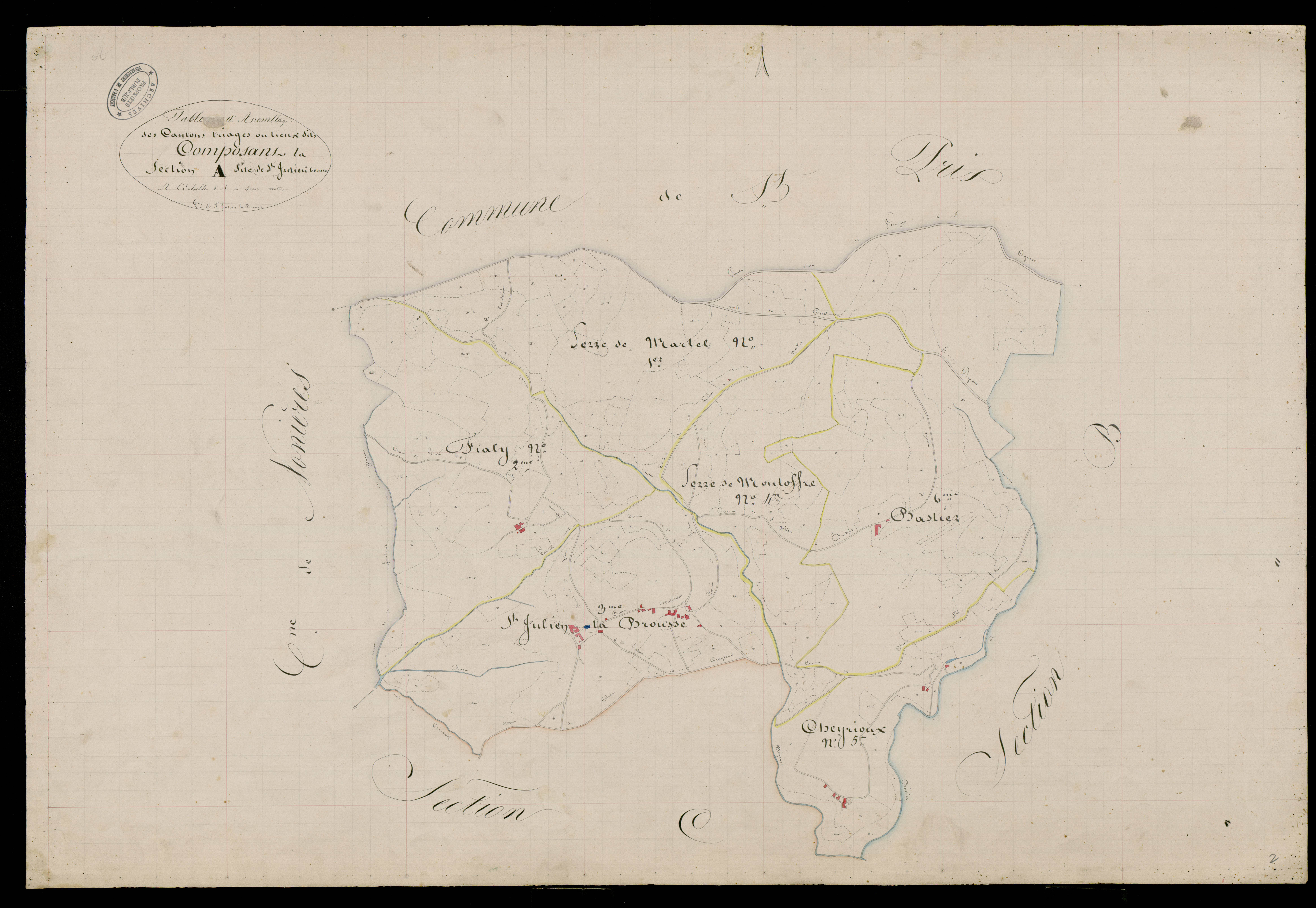 Saint-Julien-Labrousse - Tableau d'assemblage de la section A