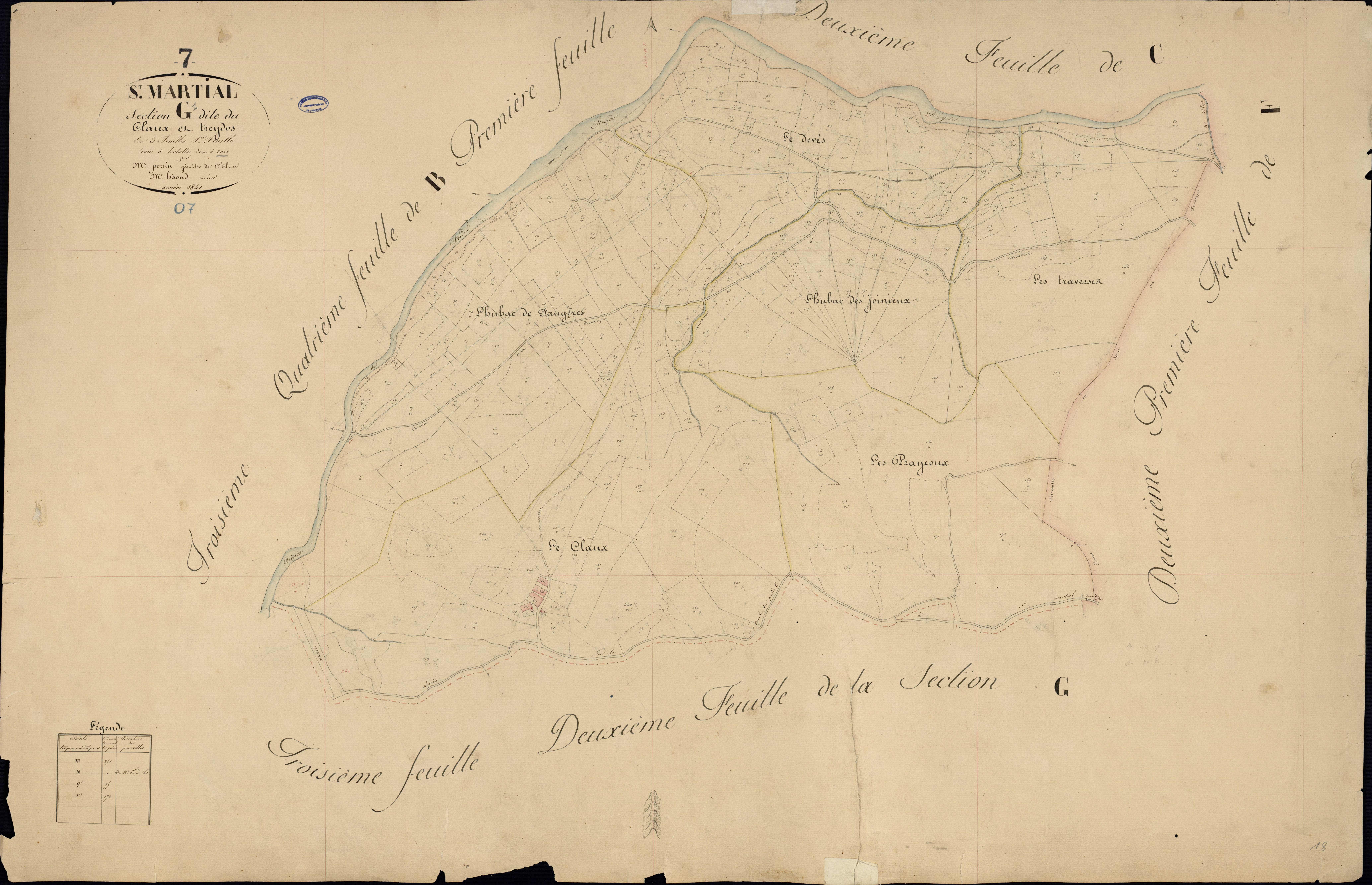 Saint-Martial - Section G - Feuillet 1