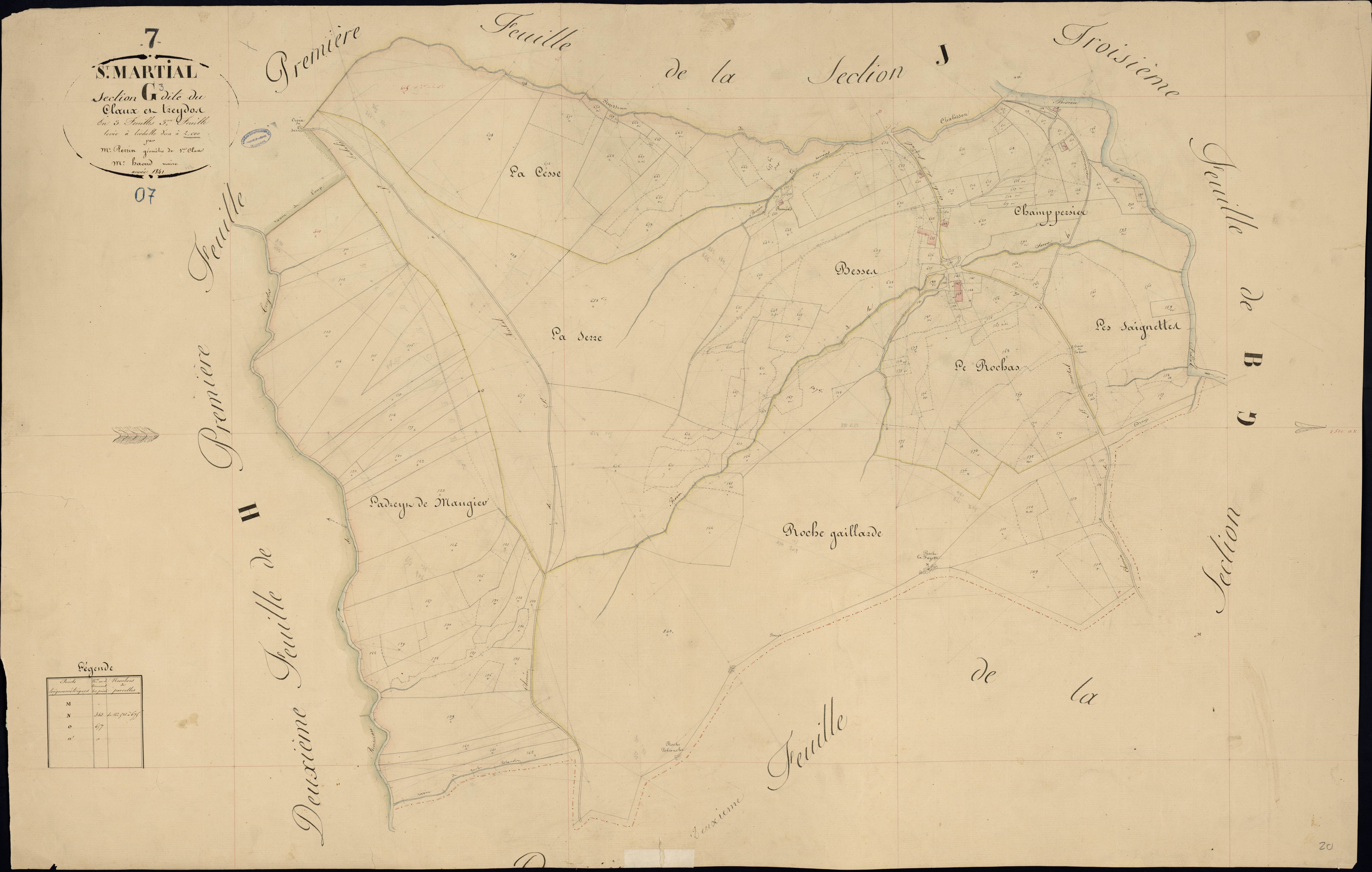 Saint-Martial - Section G - Feuillet 3