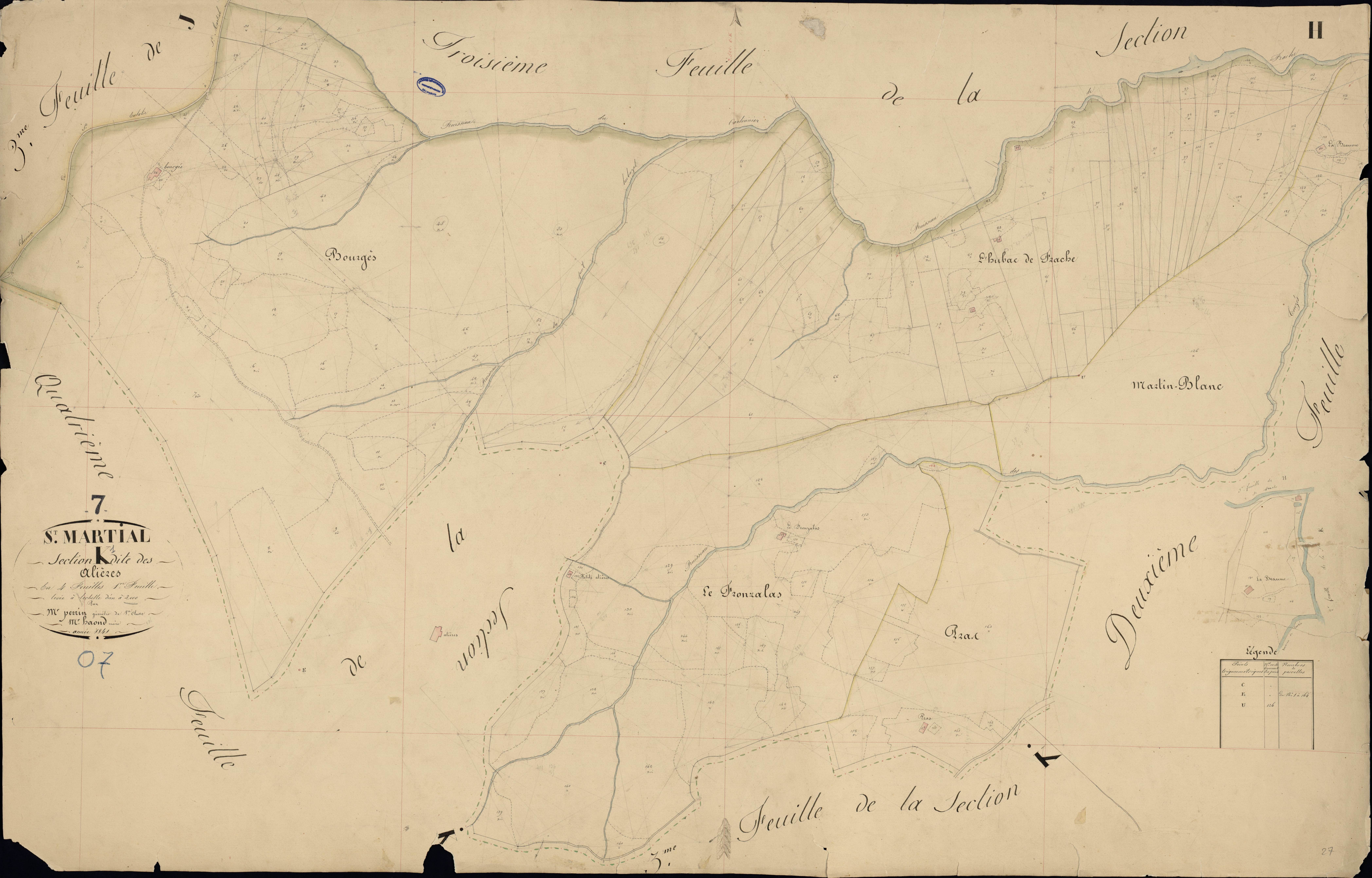 Saint-Martial - Section K - Feuillet 1