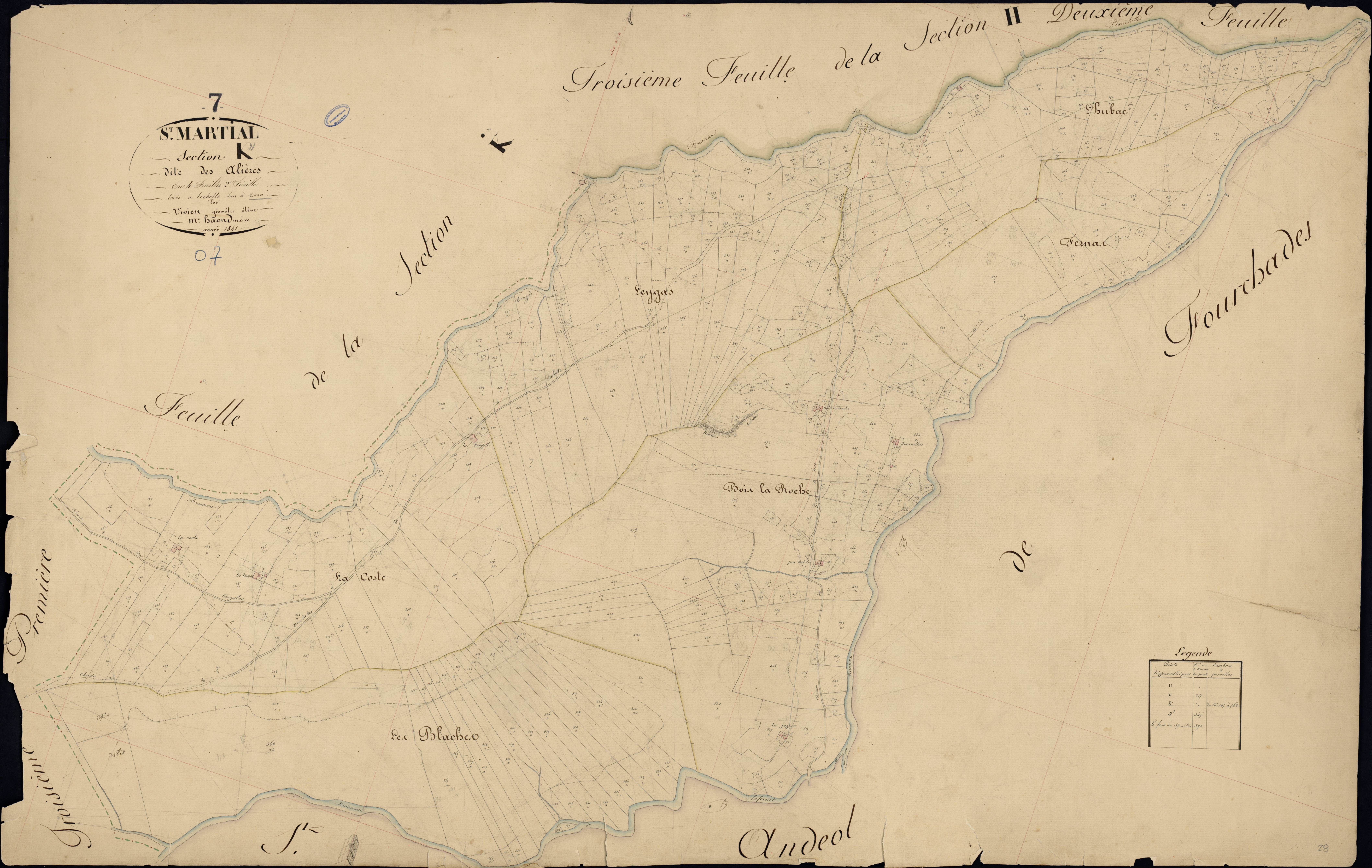 Saint-Martial - Section K - Feuillet 2