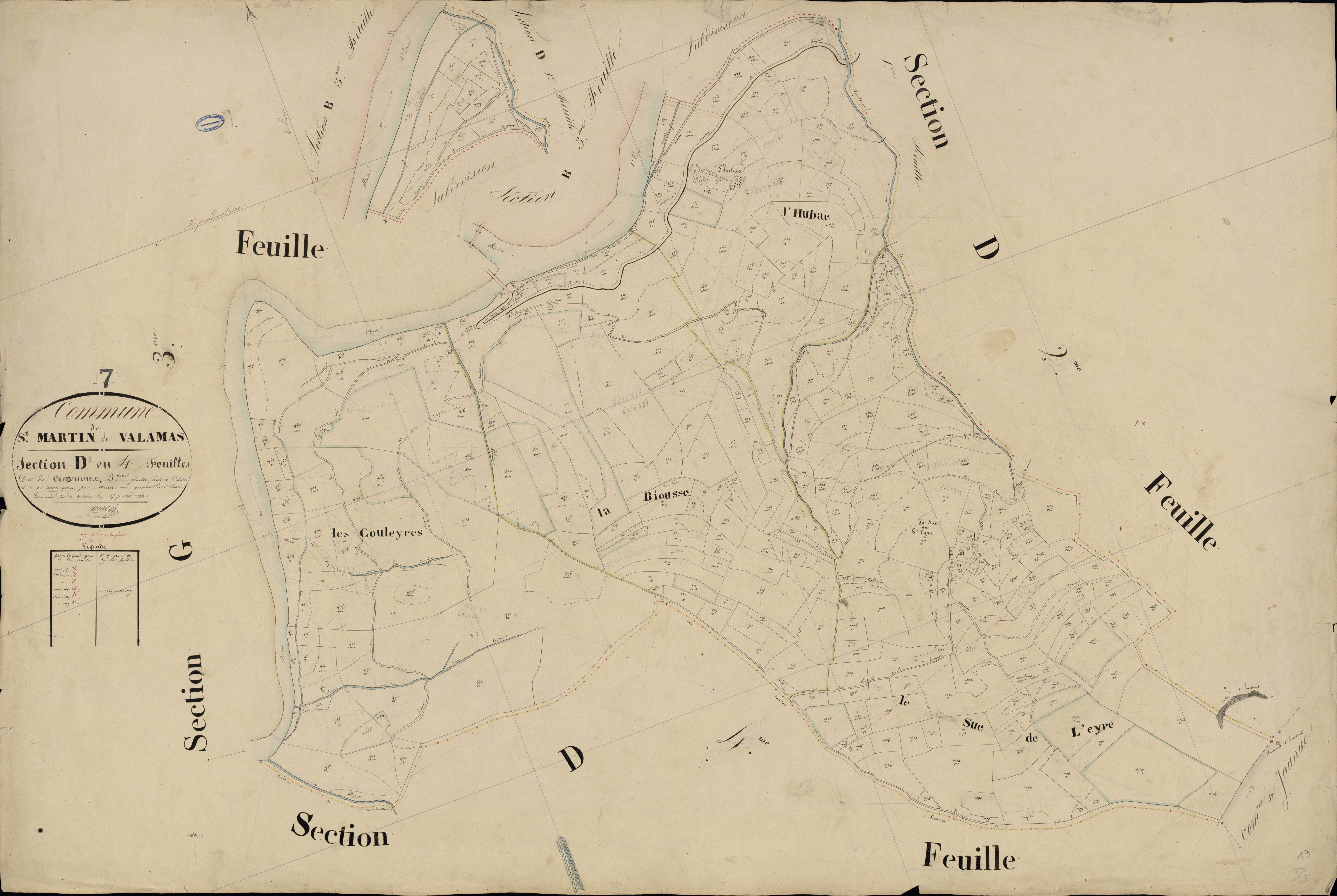 Saint-Martin-de-Valamas - Section D - Feuillet 3