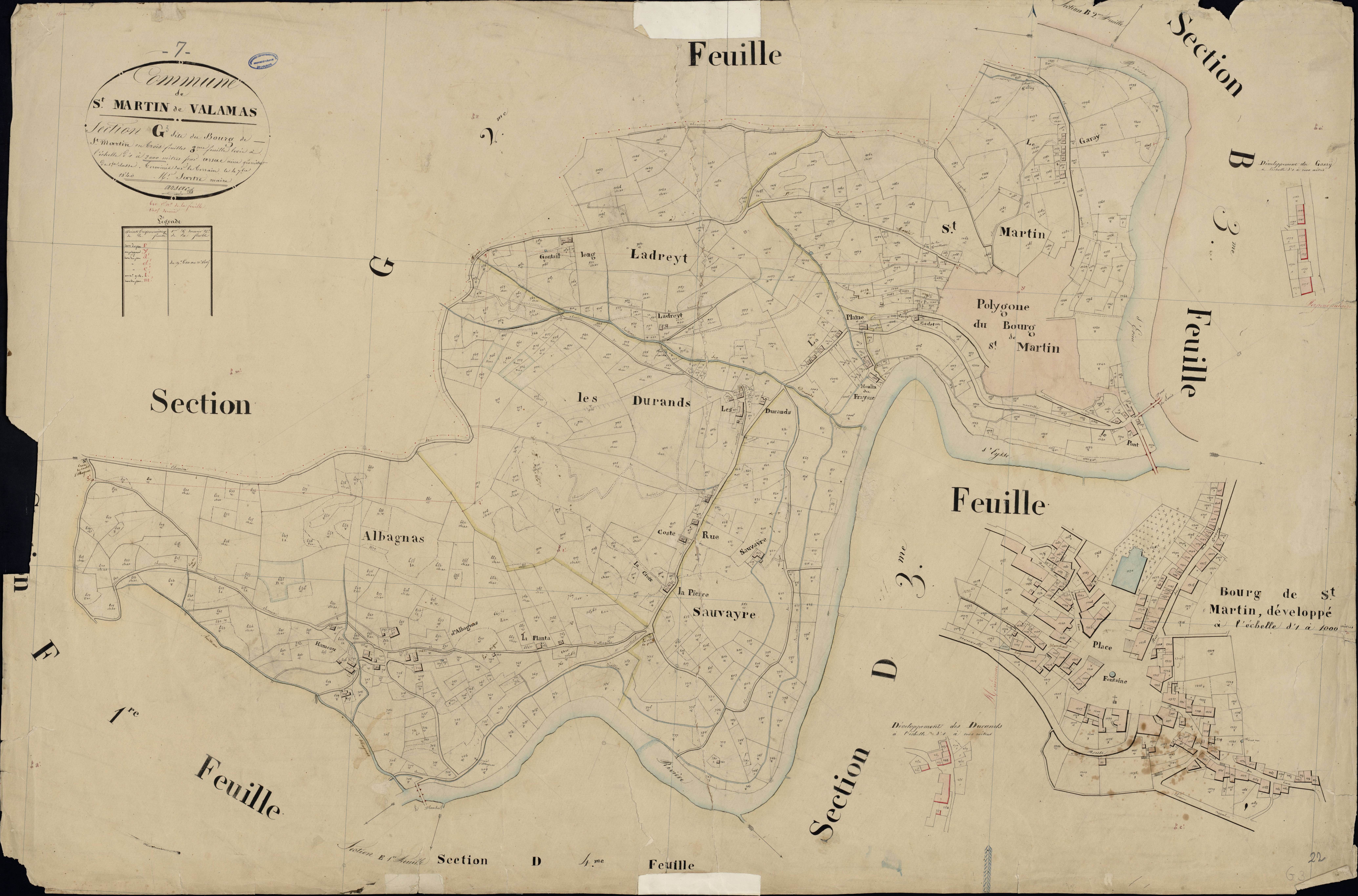 Saint-Martin-de-Valamas - Section G - Feuillet 3