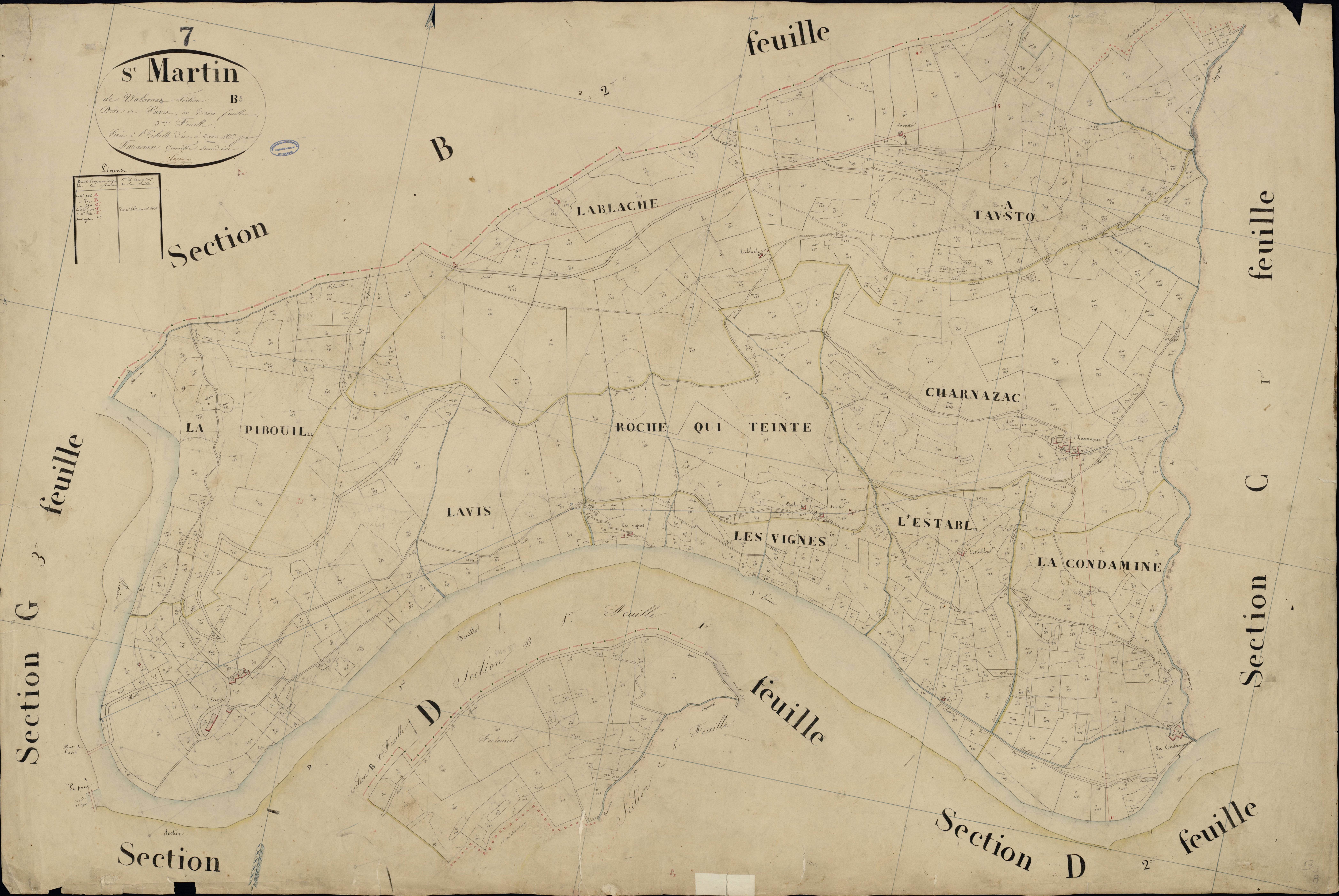Saint-Martin-de-Valamas - Section B - Feuillet 3