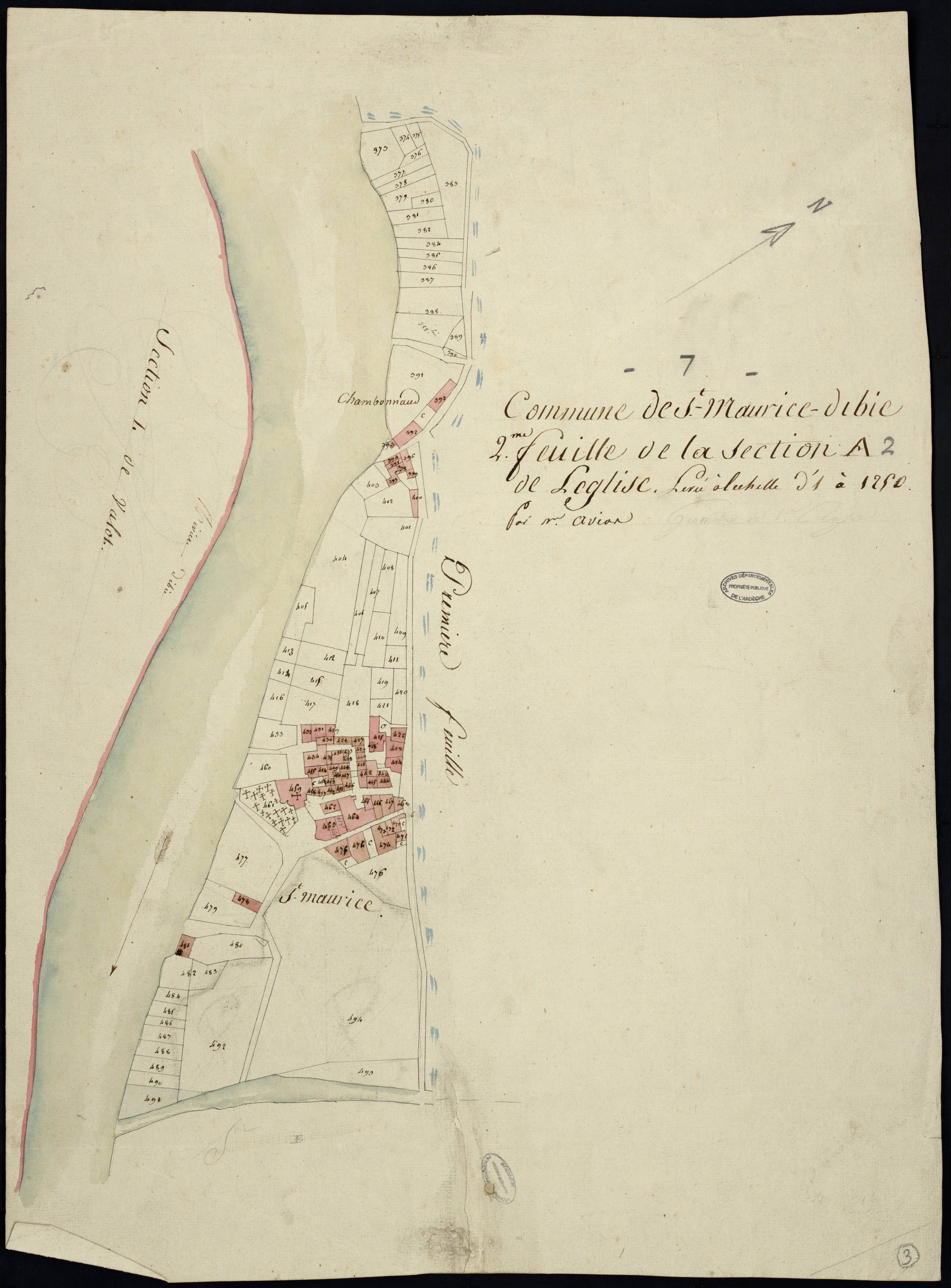 Saint-Maurice-d'Ibie - Section A - Feuillet 2