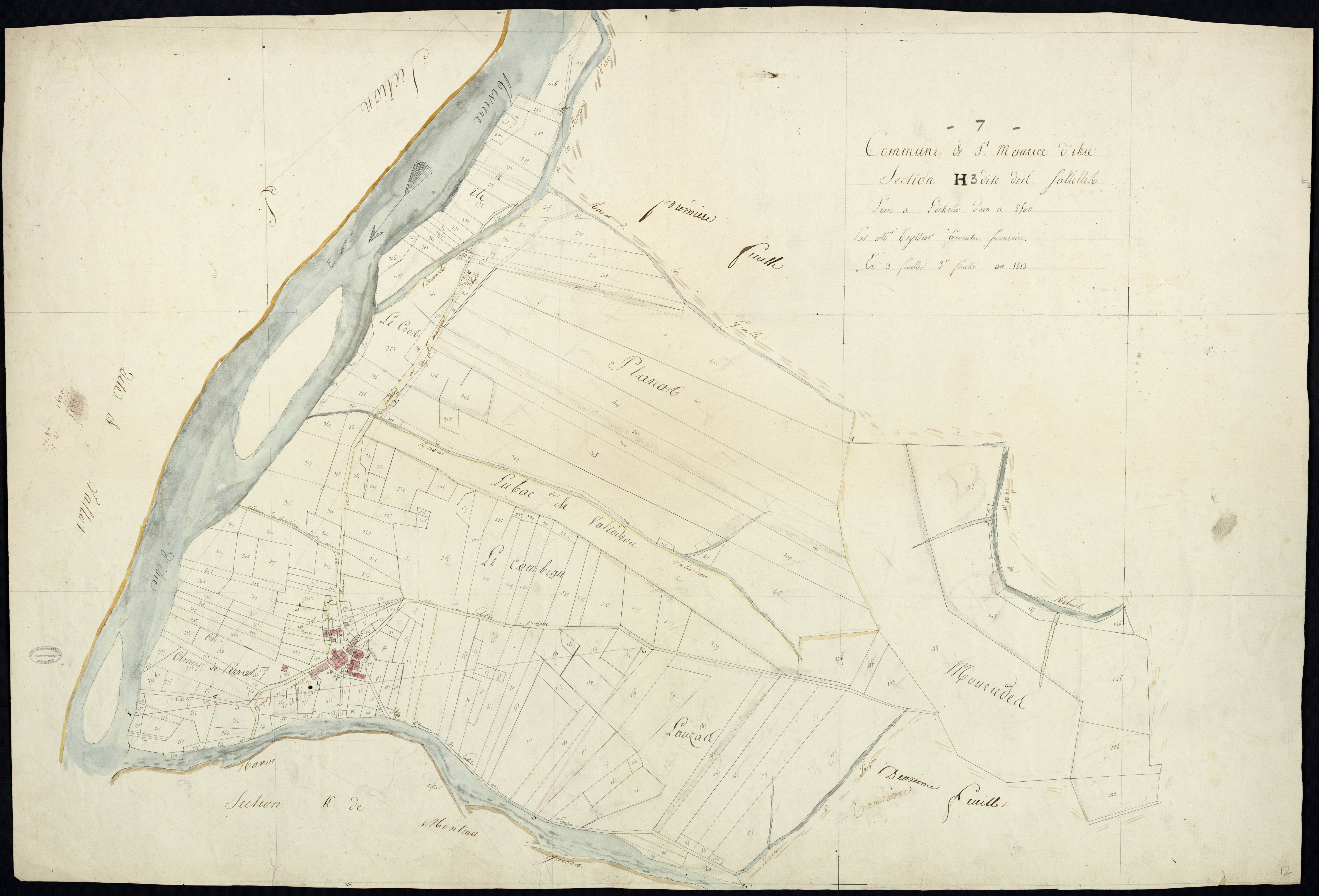 Saint-Maurice-d'Ibie - Section H - Feuillet 3