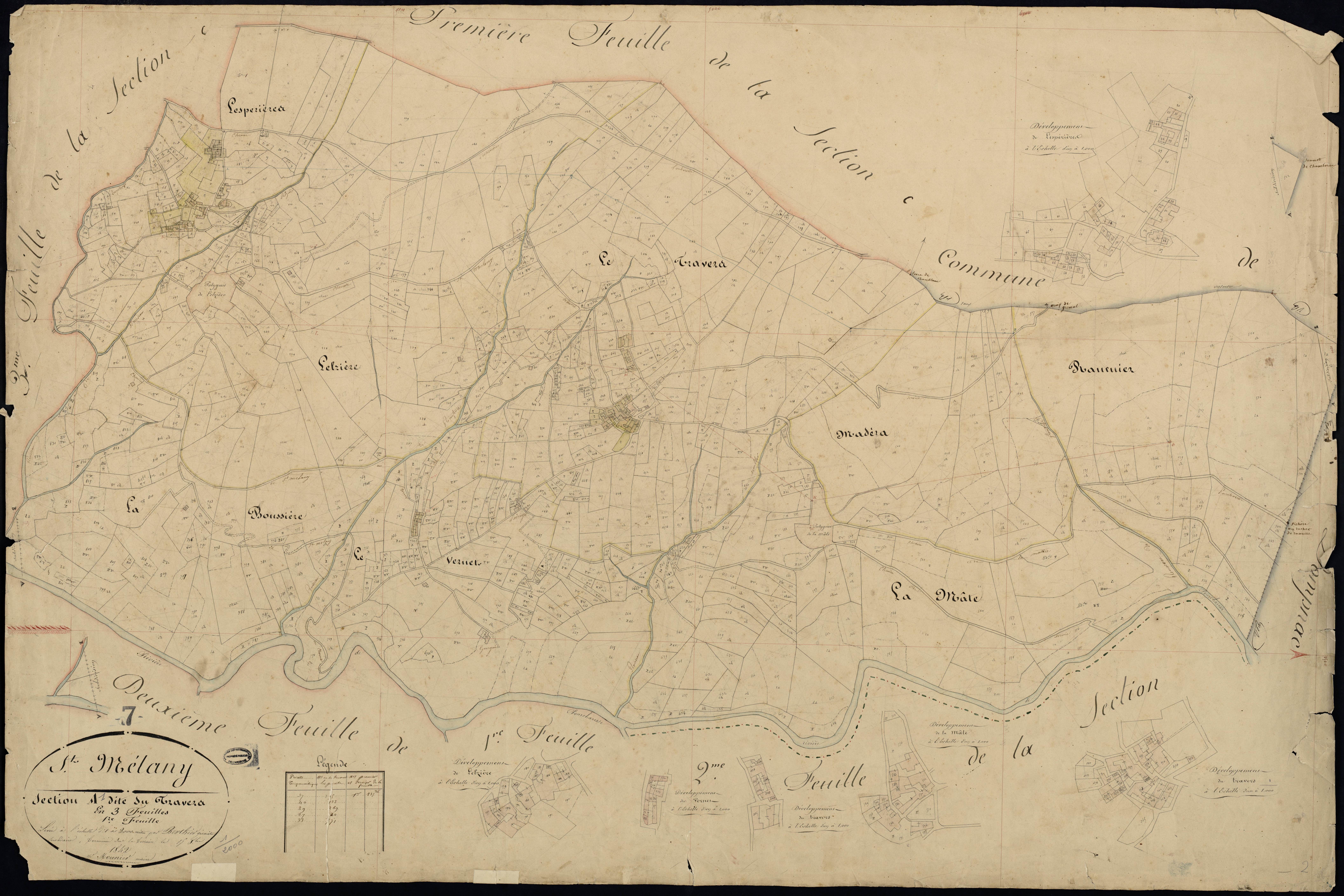 Saint-Mélany - Section A - Feuillet 1