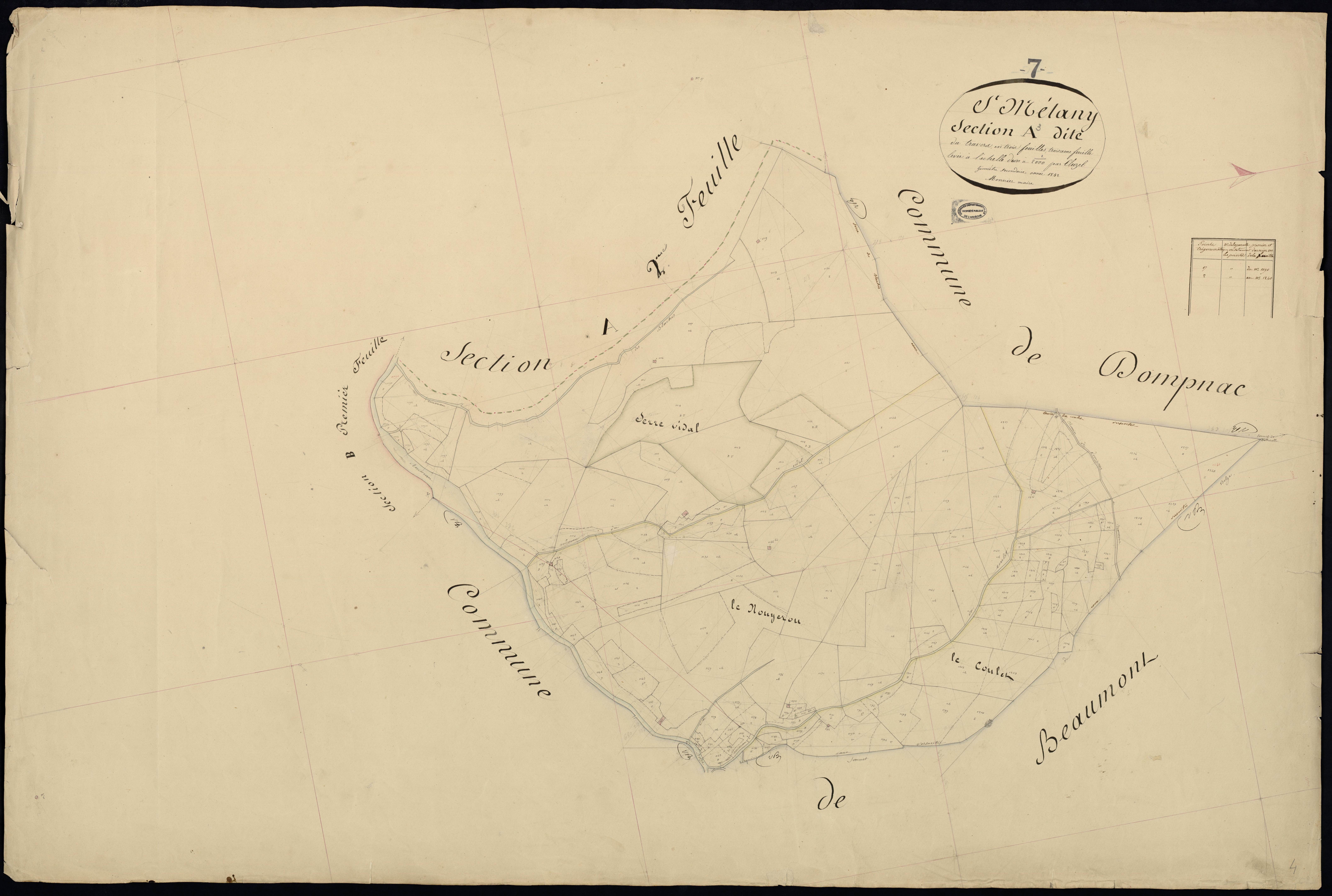 Saint-Mélany - Section A - Feuillet 3