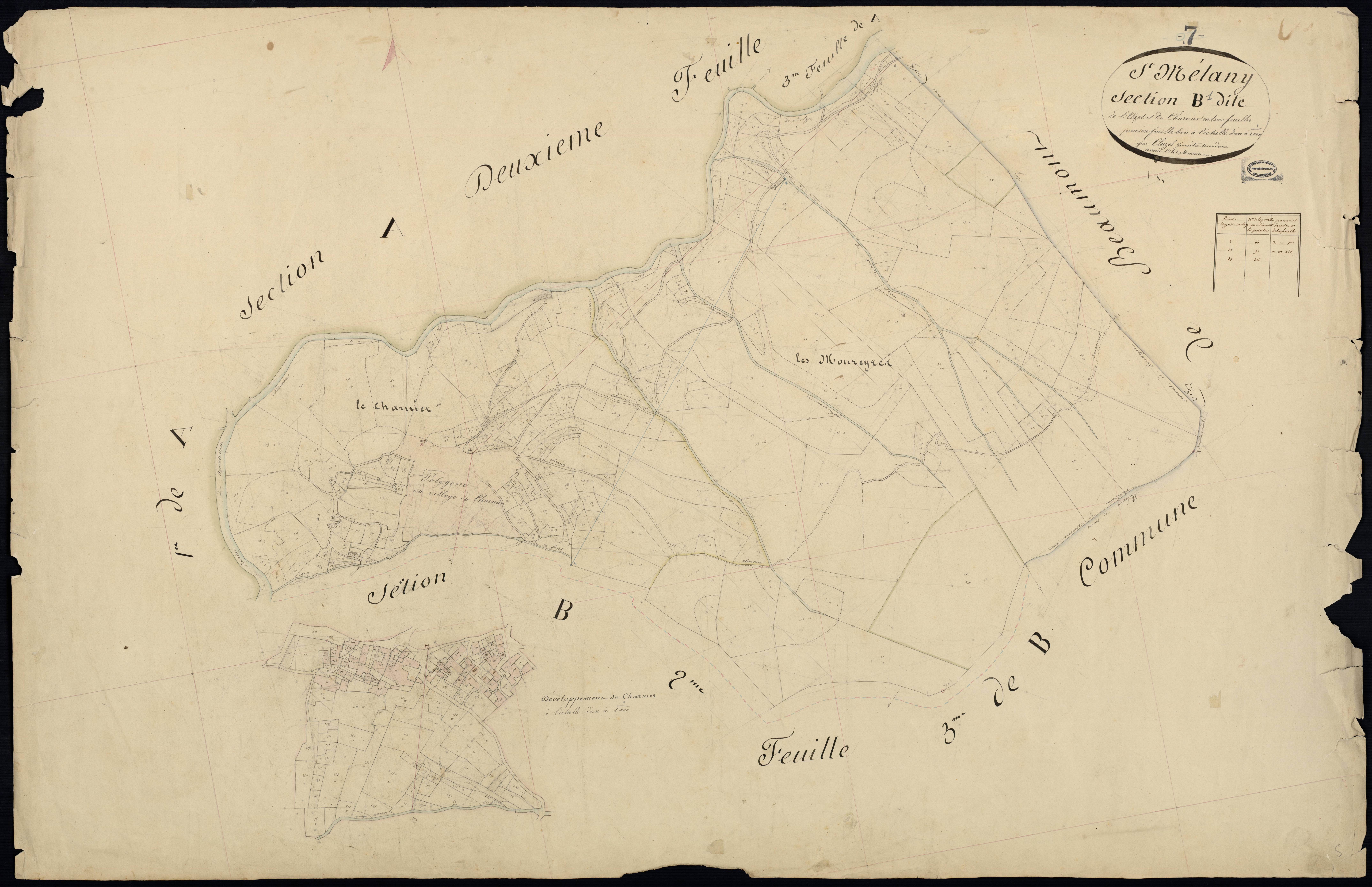 Saint-Mélany - Section B - Feuillet 1