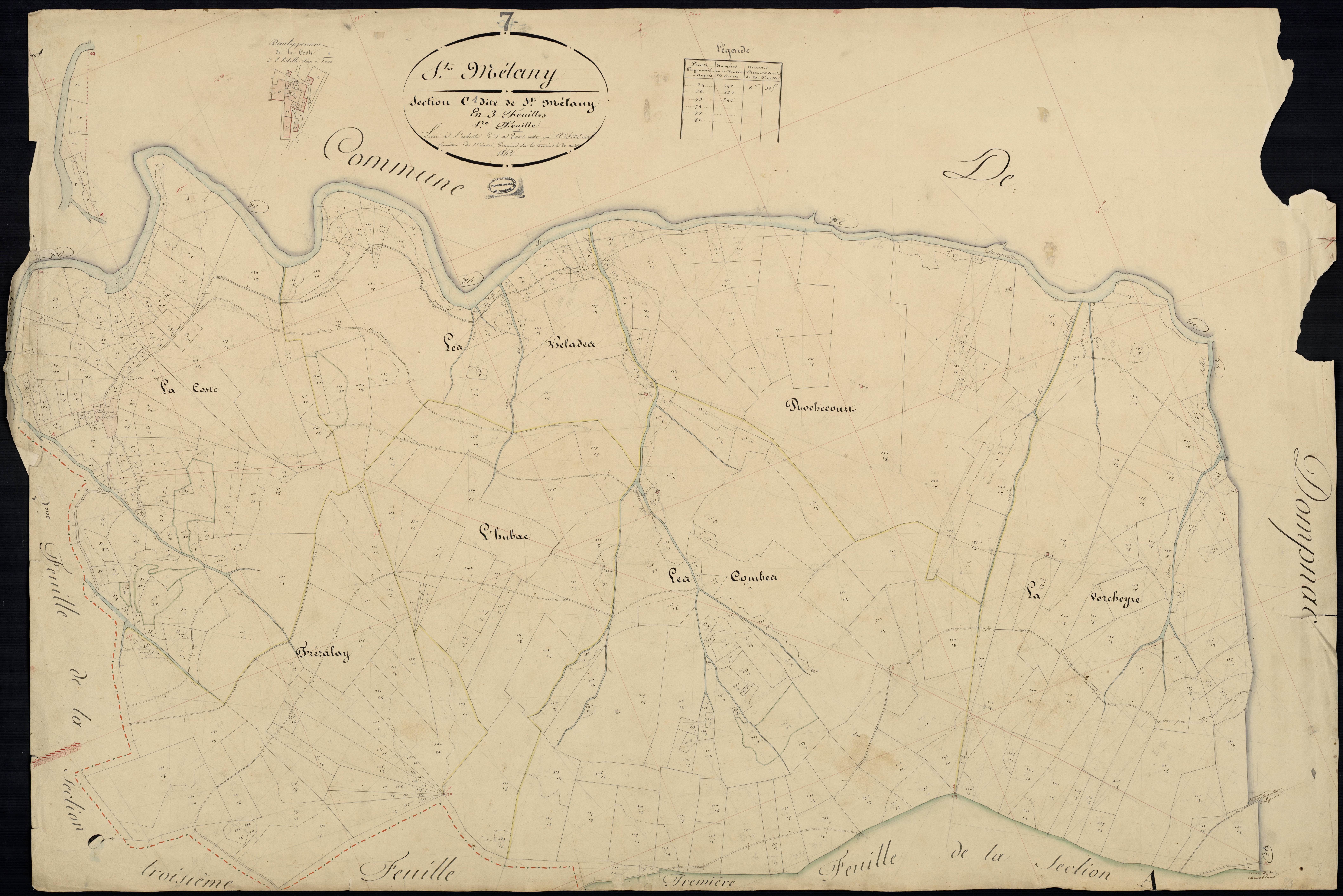 Saint-Mélany - Section C - Feuillet 1