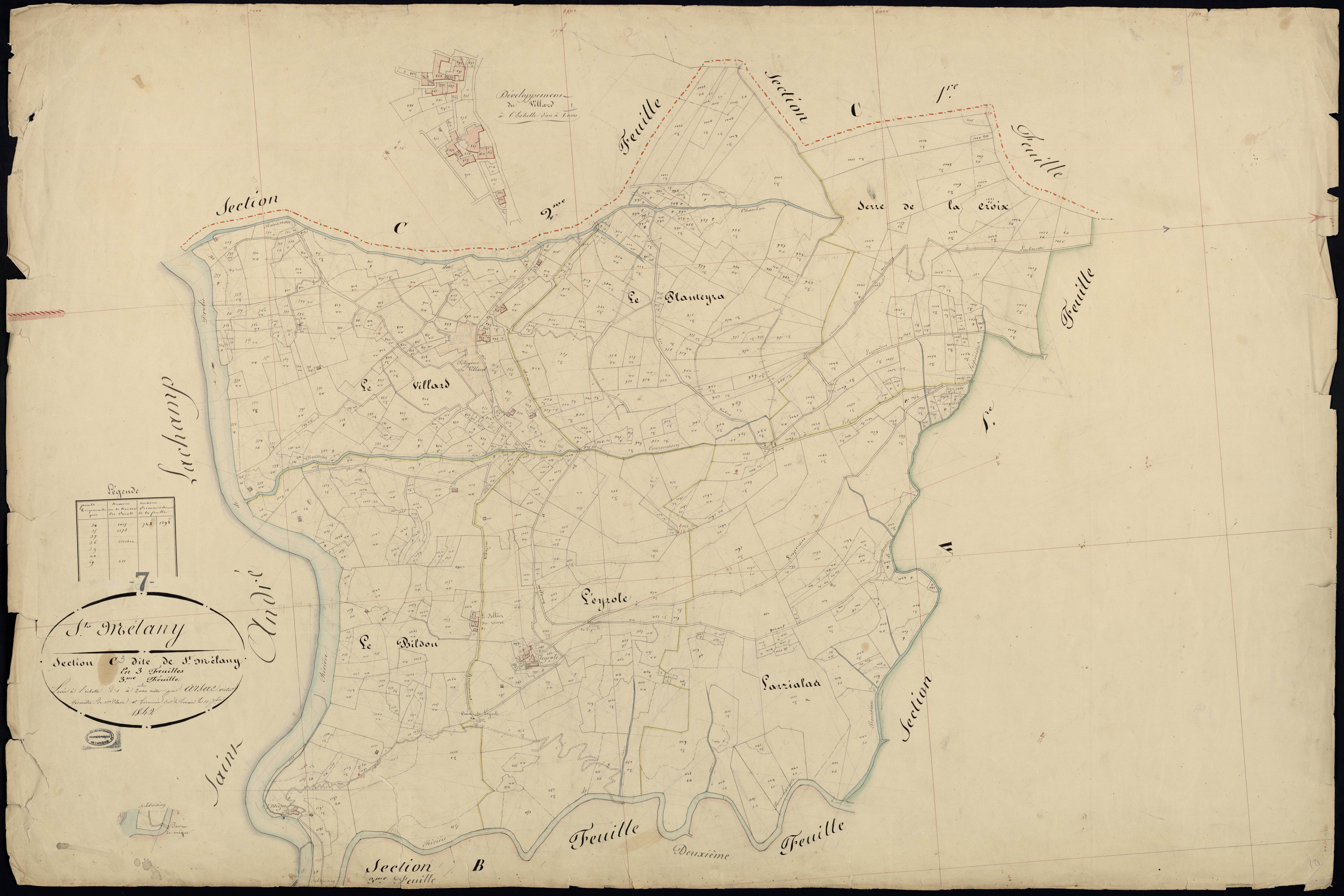 Saint-Mélany - Section C - Feuillet 3