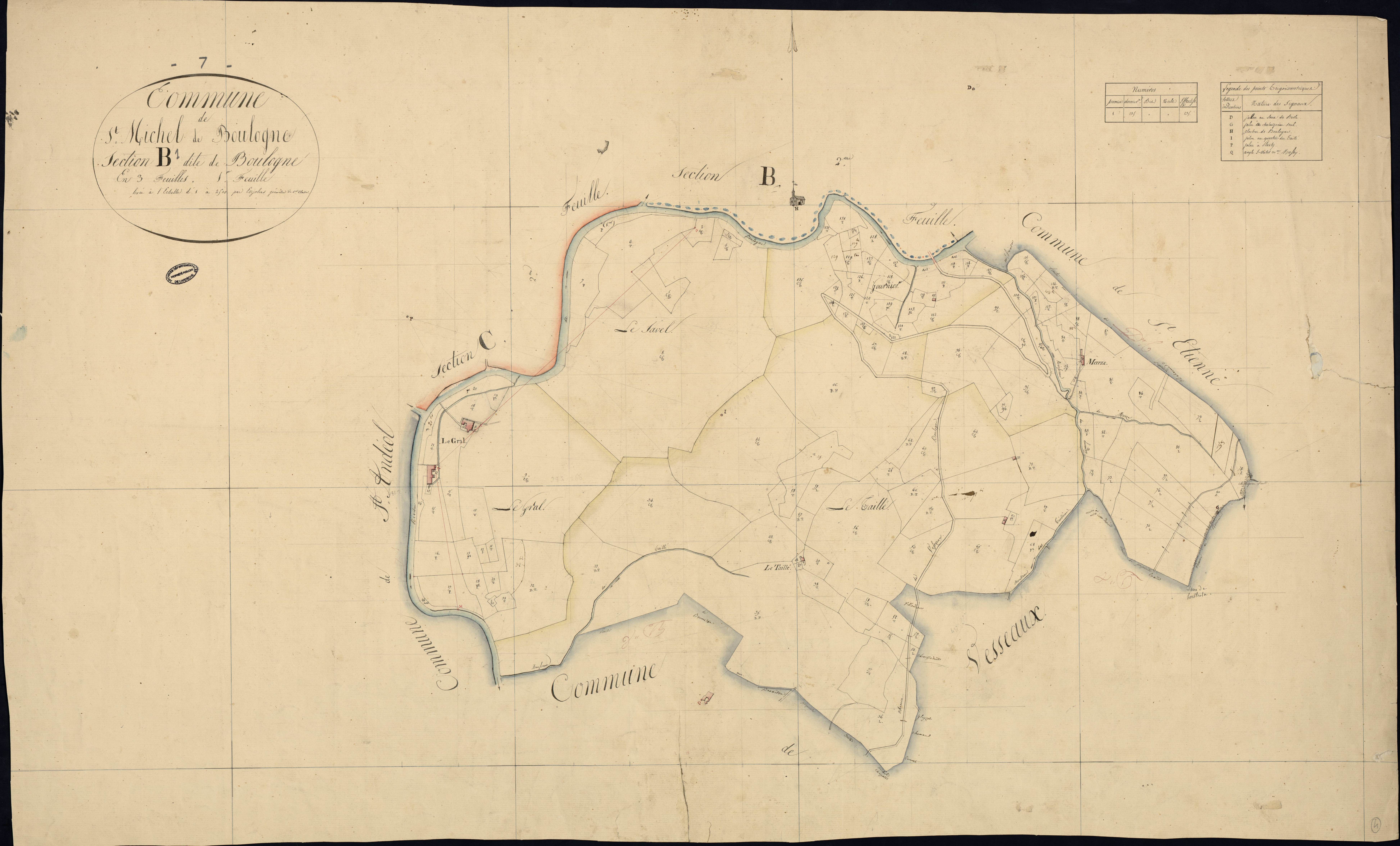Saint-Michel-de-Boulogne - Section B - Feuillet 1