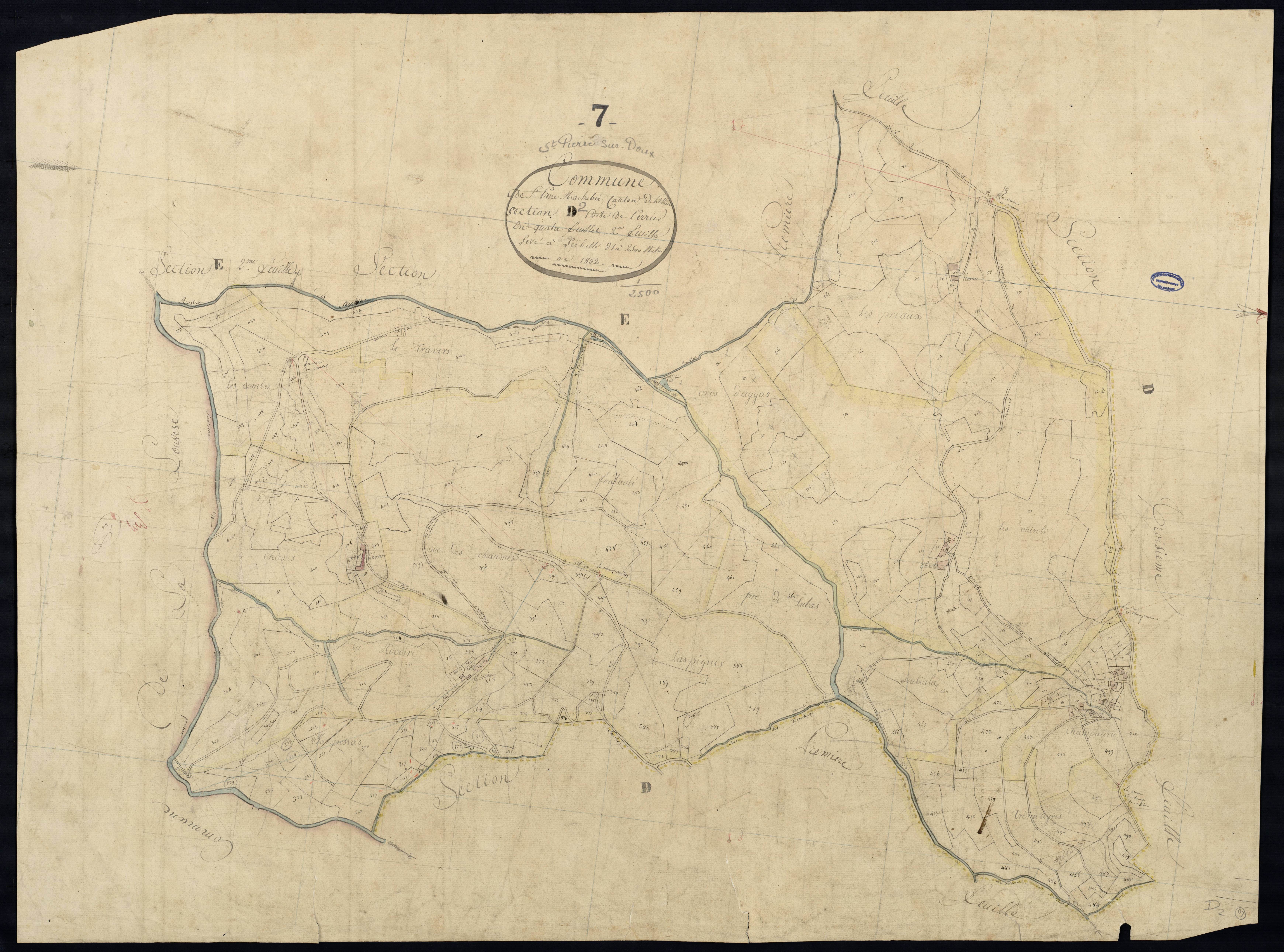 Saint-Pierre-sur-Doux - Section D - Feuillet 2