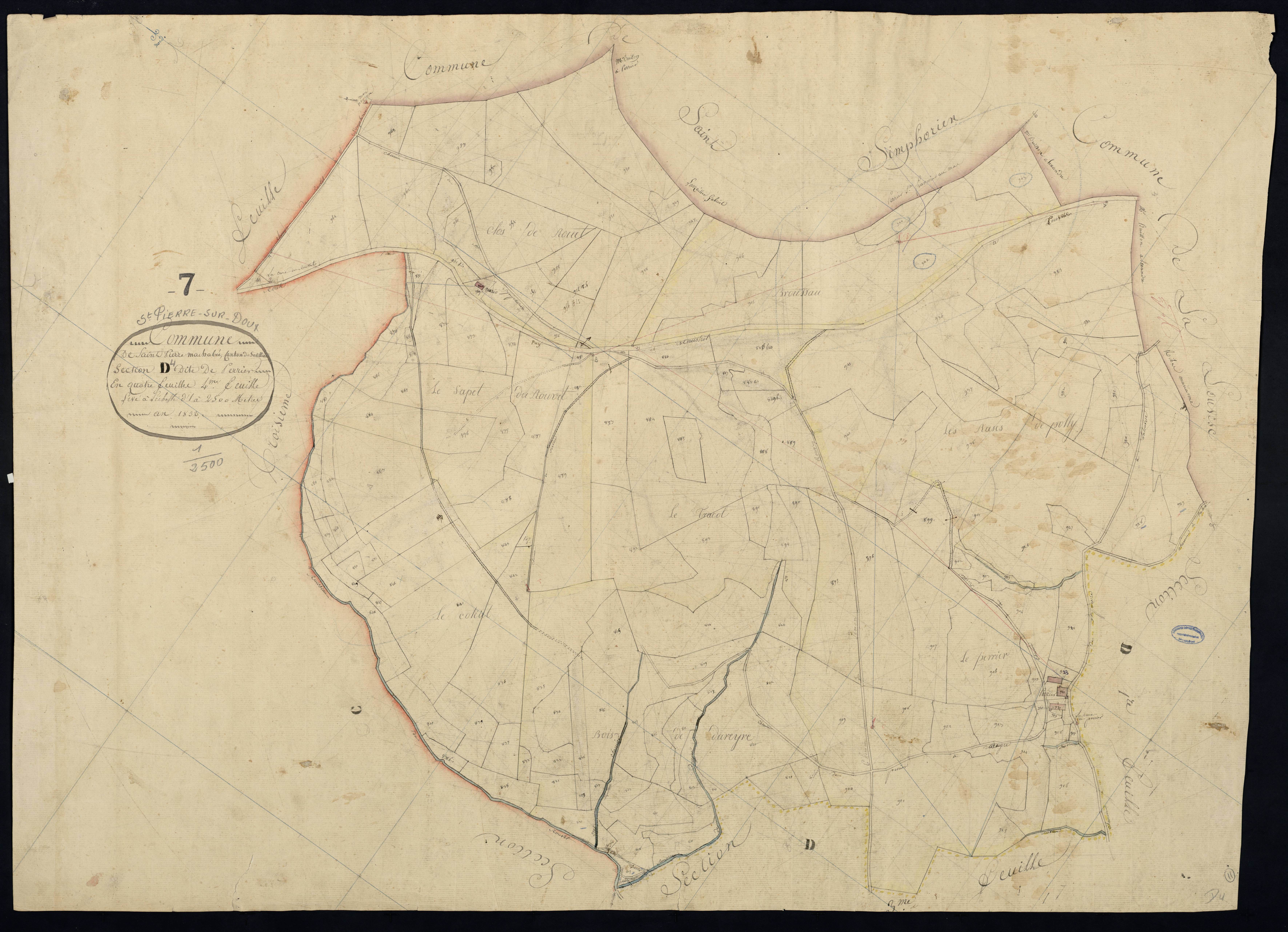 Saint-Pierre-sur-Doux - Section D - Feuillet 4