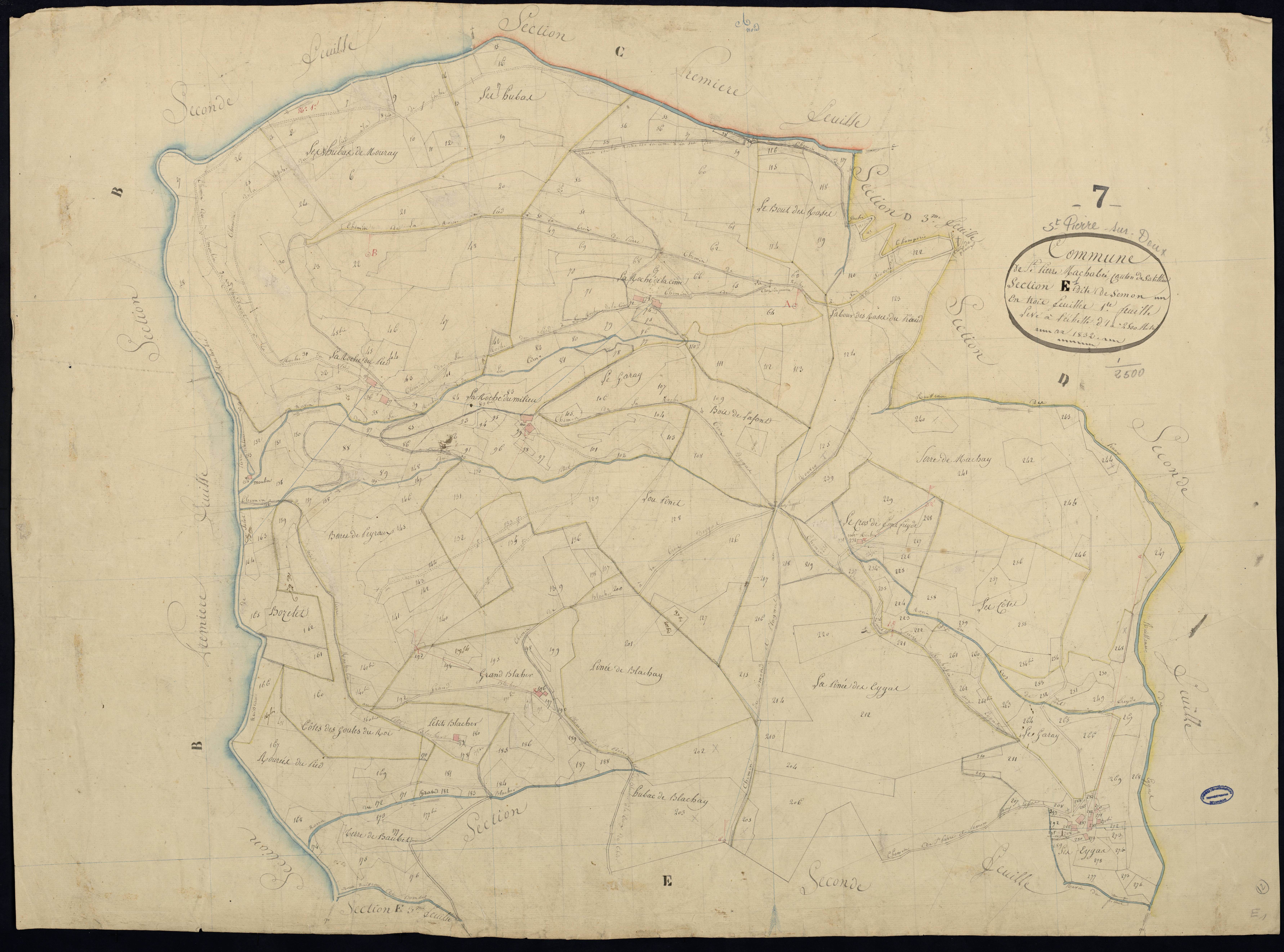 Saint-Pierre-sur-Doux - Section E - Feuillet 1