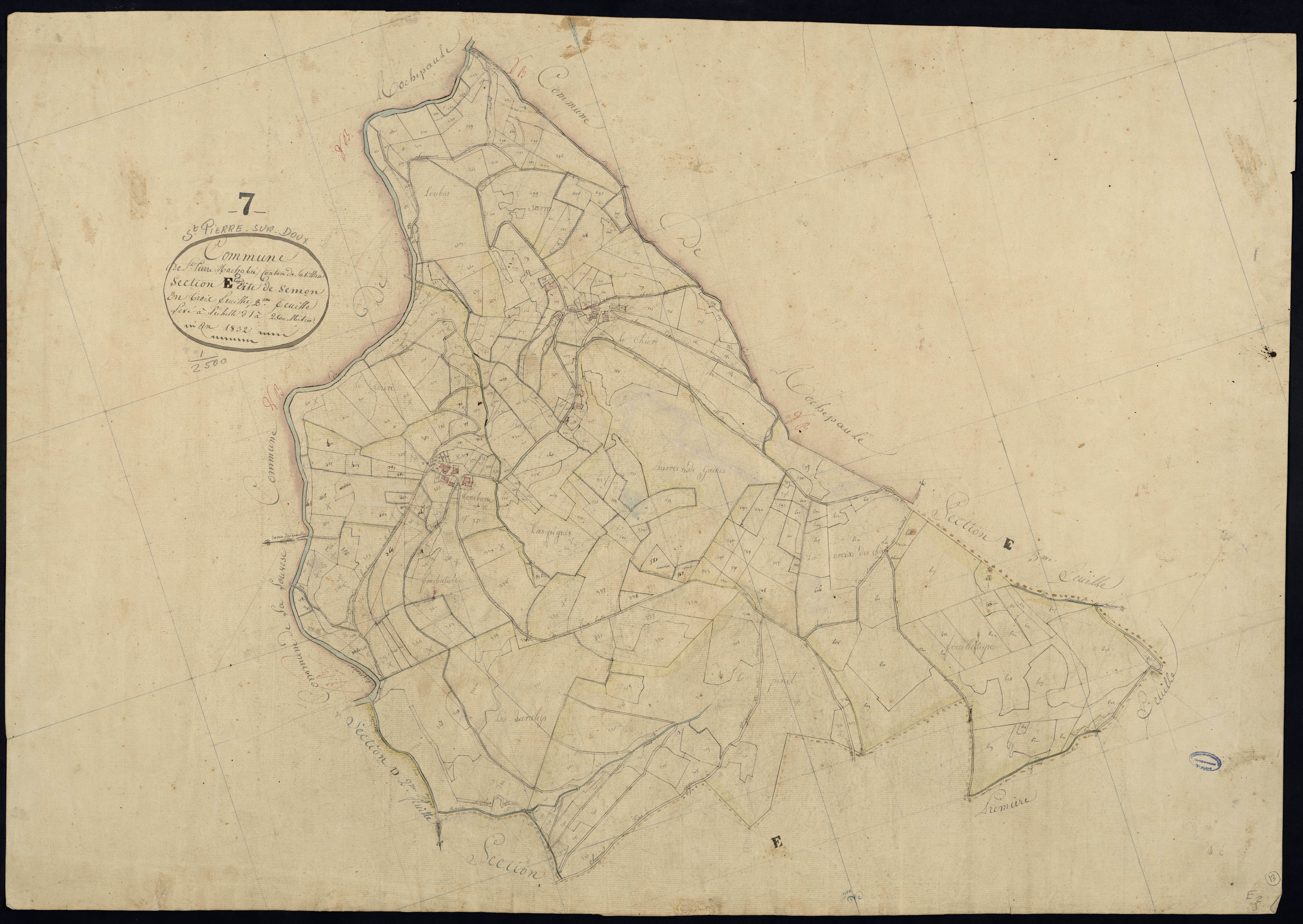 Saint-Pierre-sur-Doux - Section E - Feuillet 2