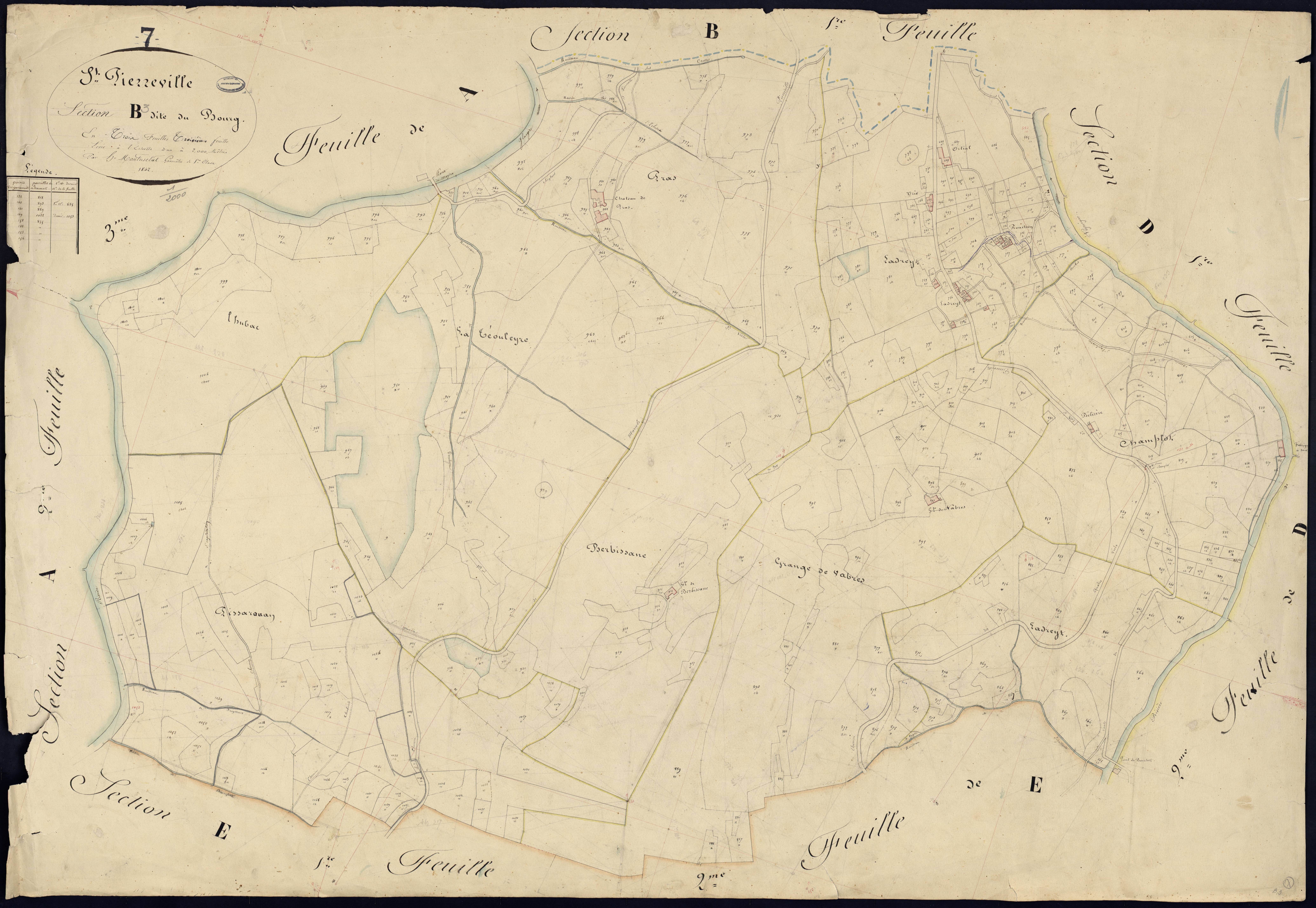 Saint-Pierreville - Section B - Feuillet 3