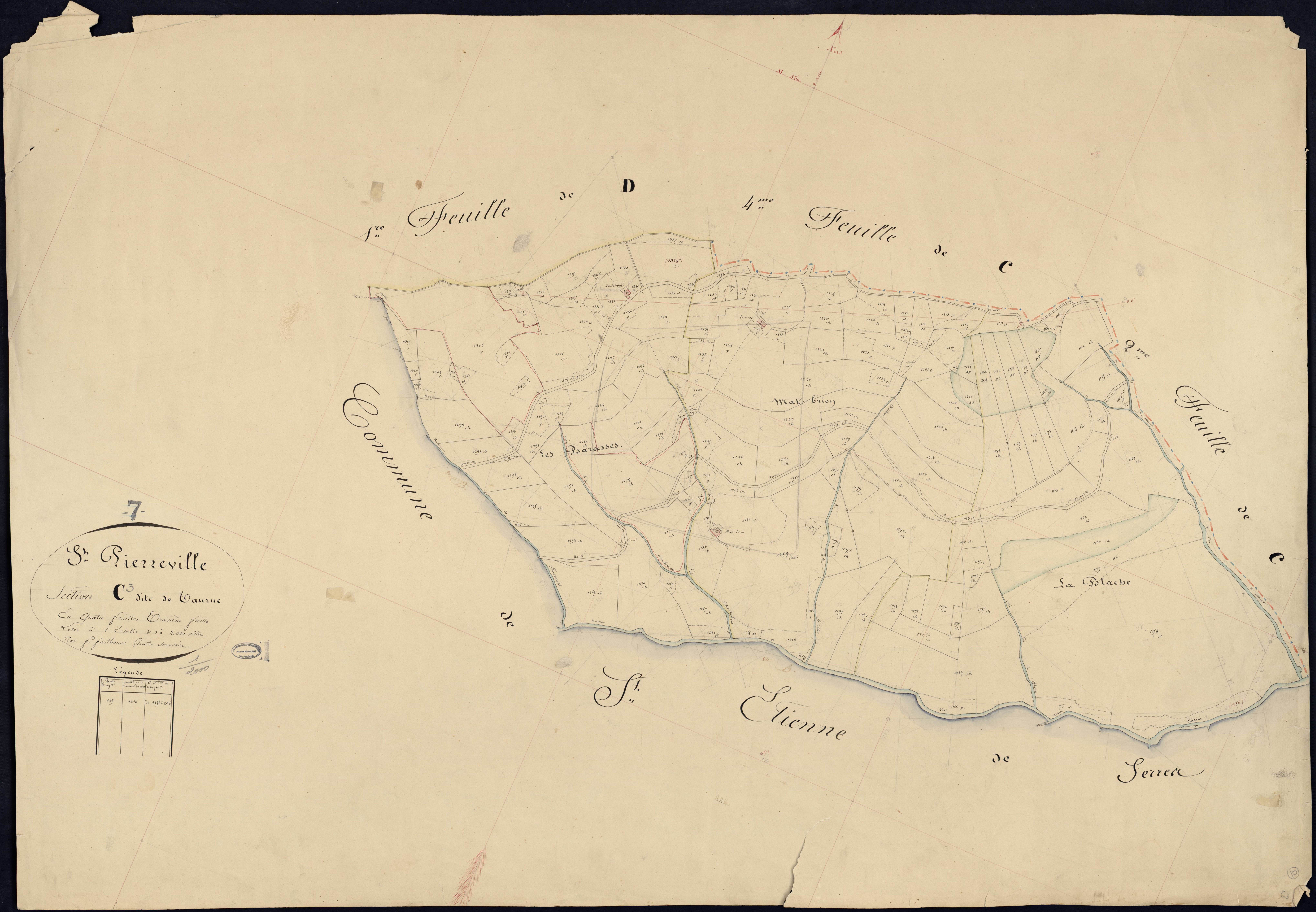 Saint-Pierreville - Section C - Feuillet 3