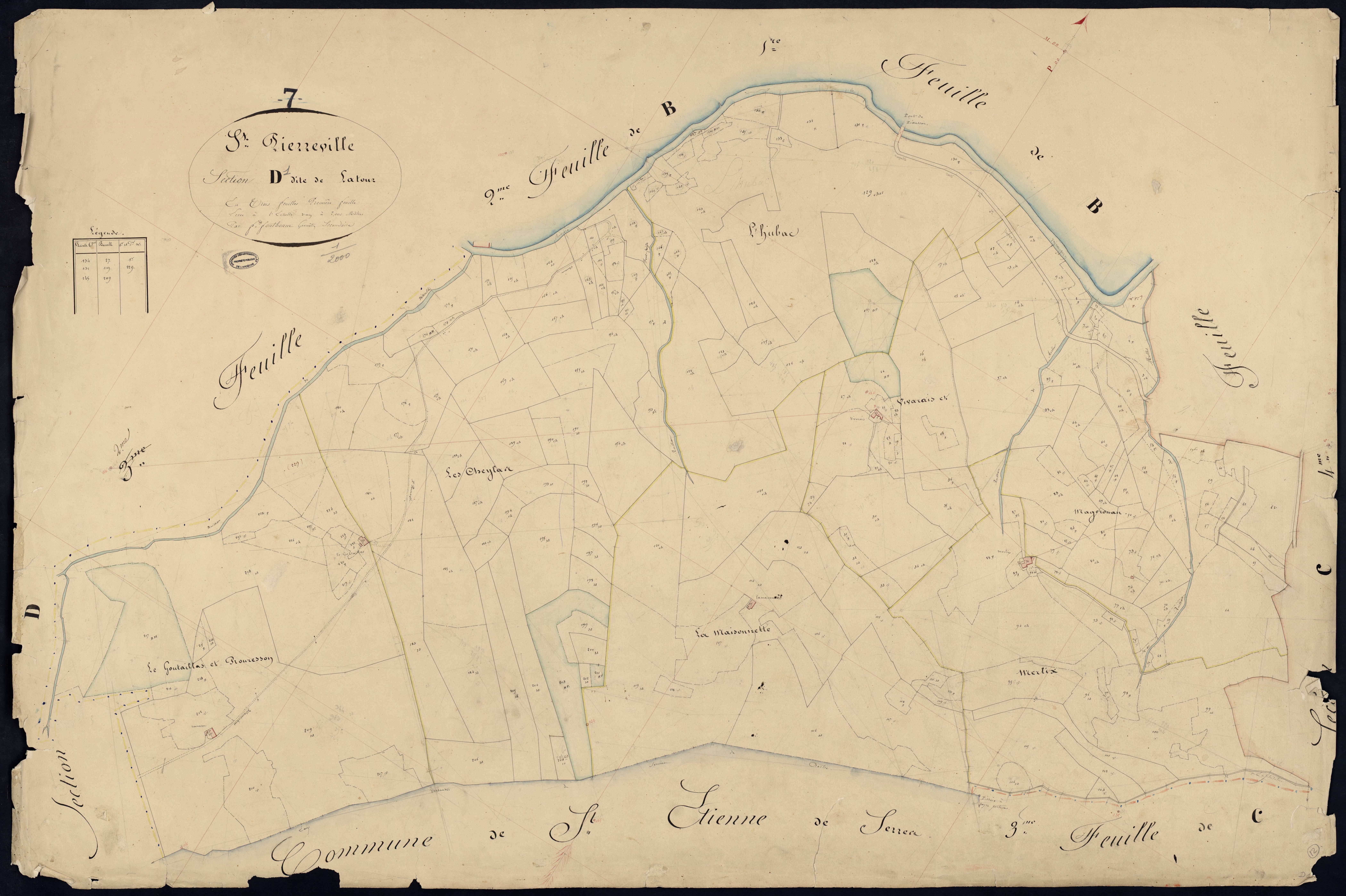 Saint-Pierreville - Section D - Feuillet 1