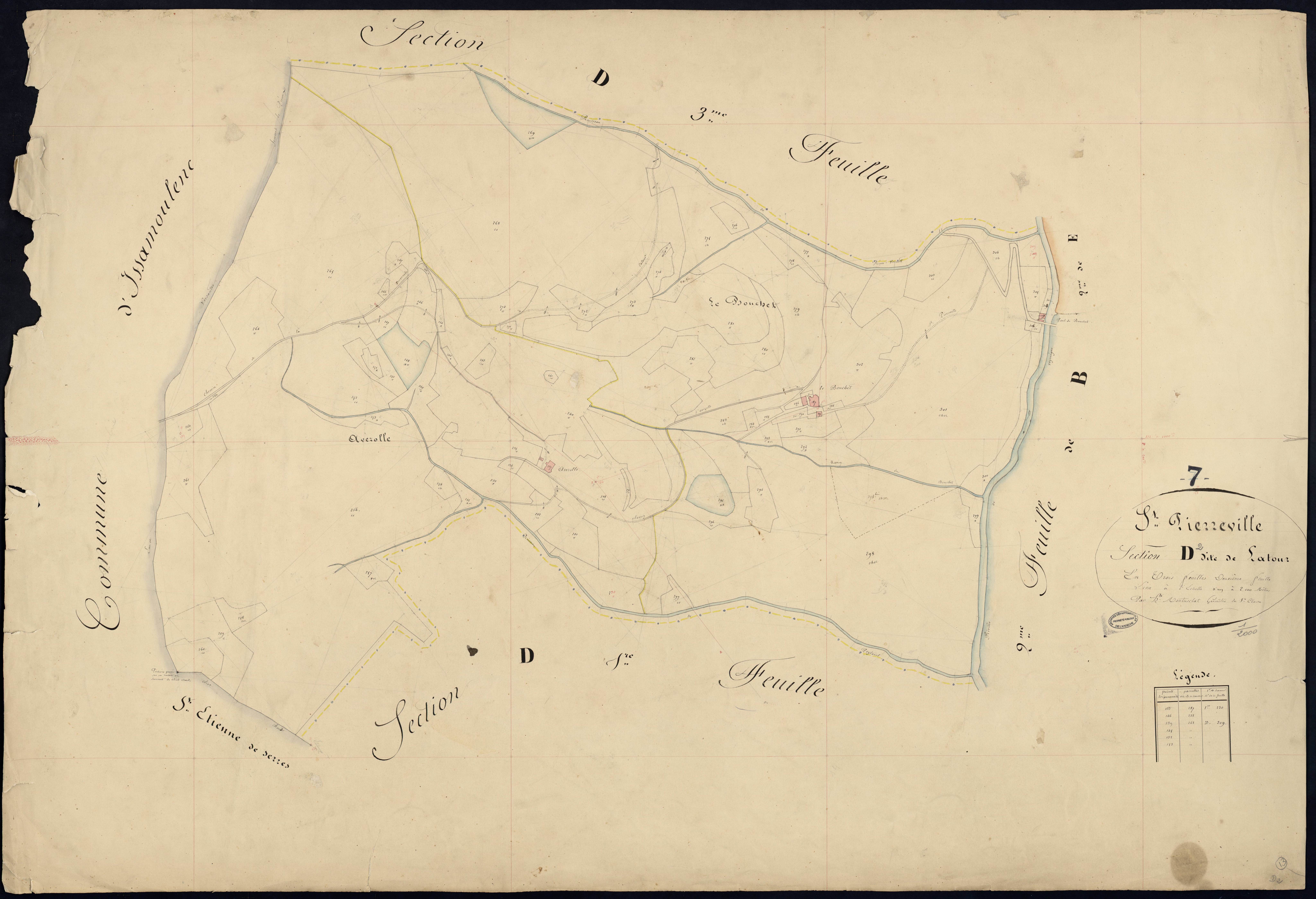 Saint-Pierreville - Section D - Feuillet 2