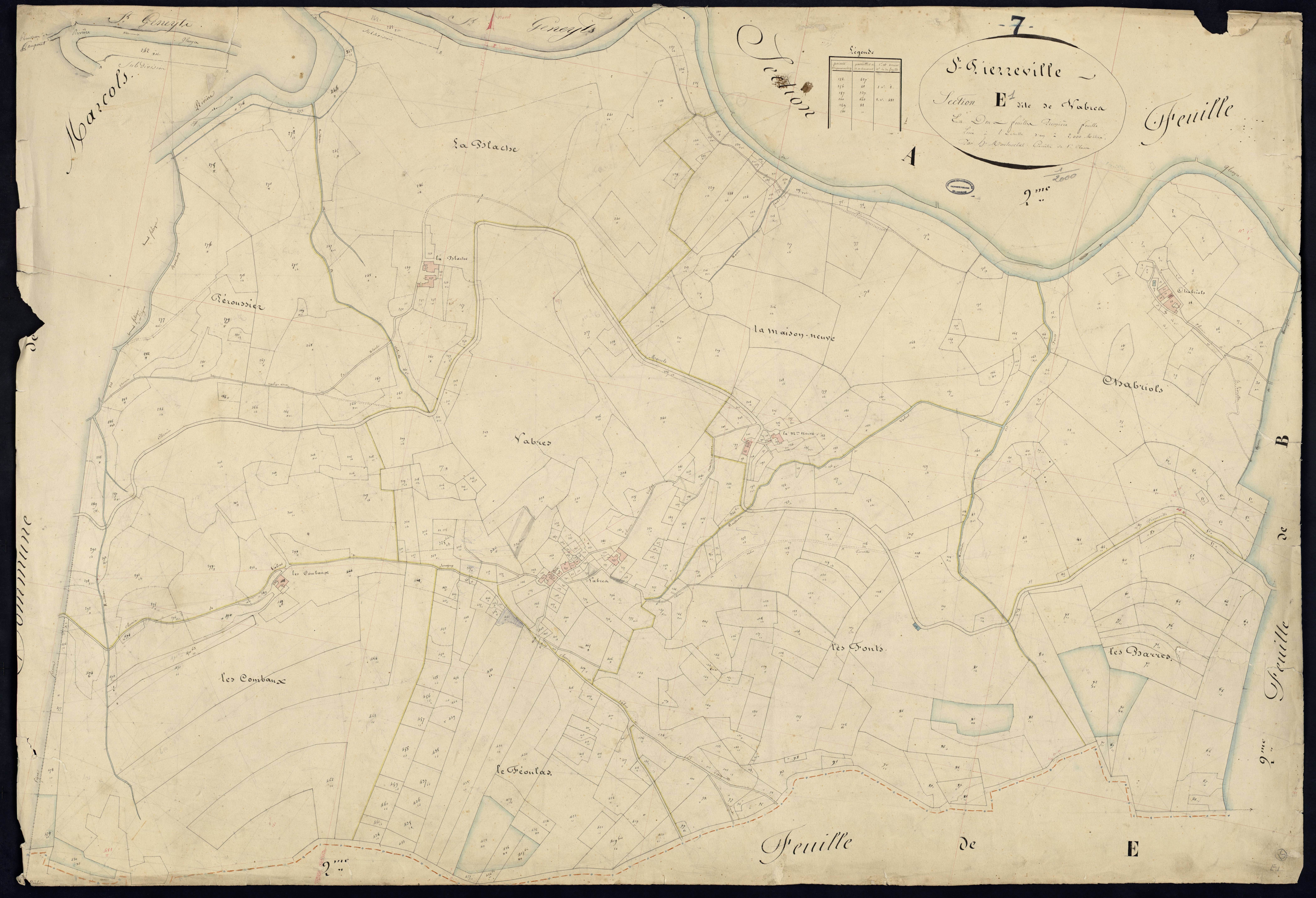 Saint-Pierreville - Section E - Feuillet 1