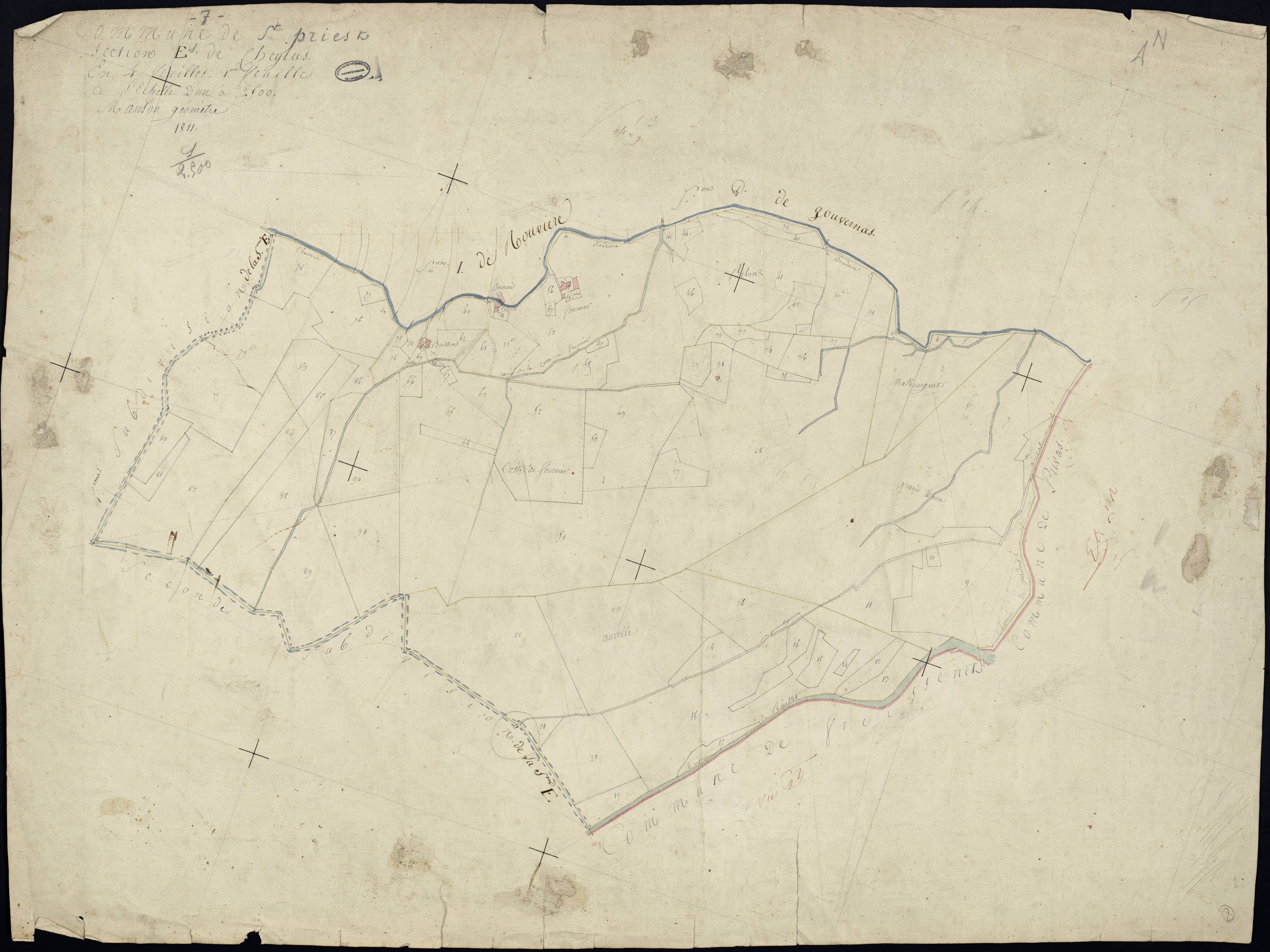 Saint-Priest - Section E - Feuillet 1