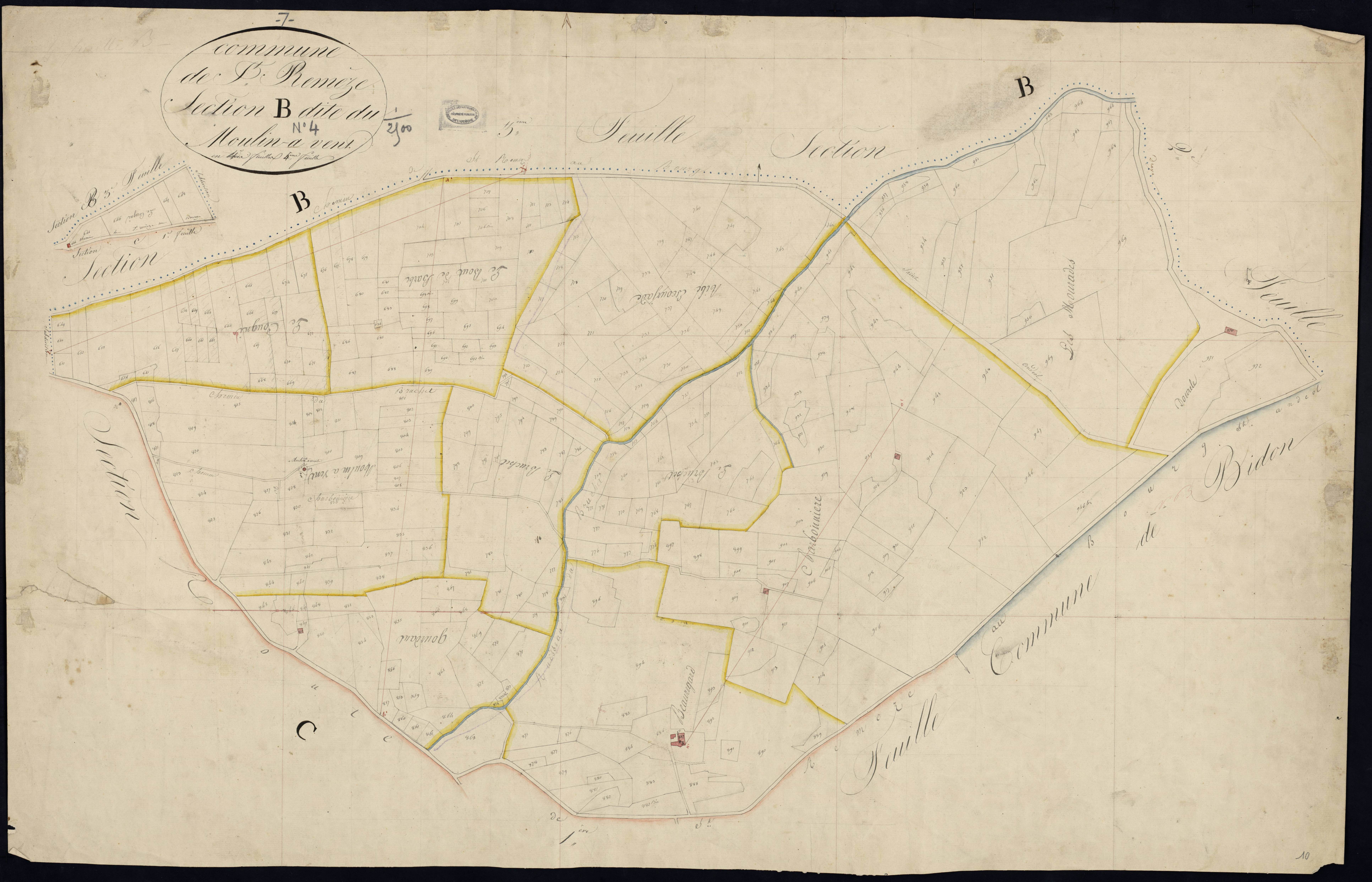 Saint-Remèze - Section B - Feuillet 4