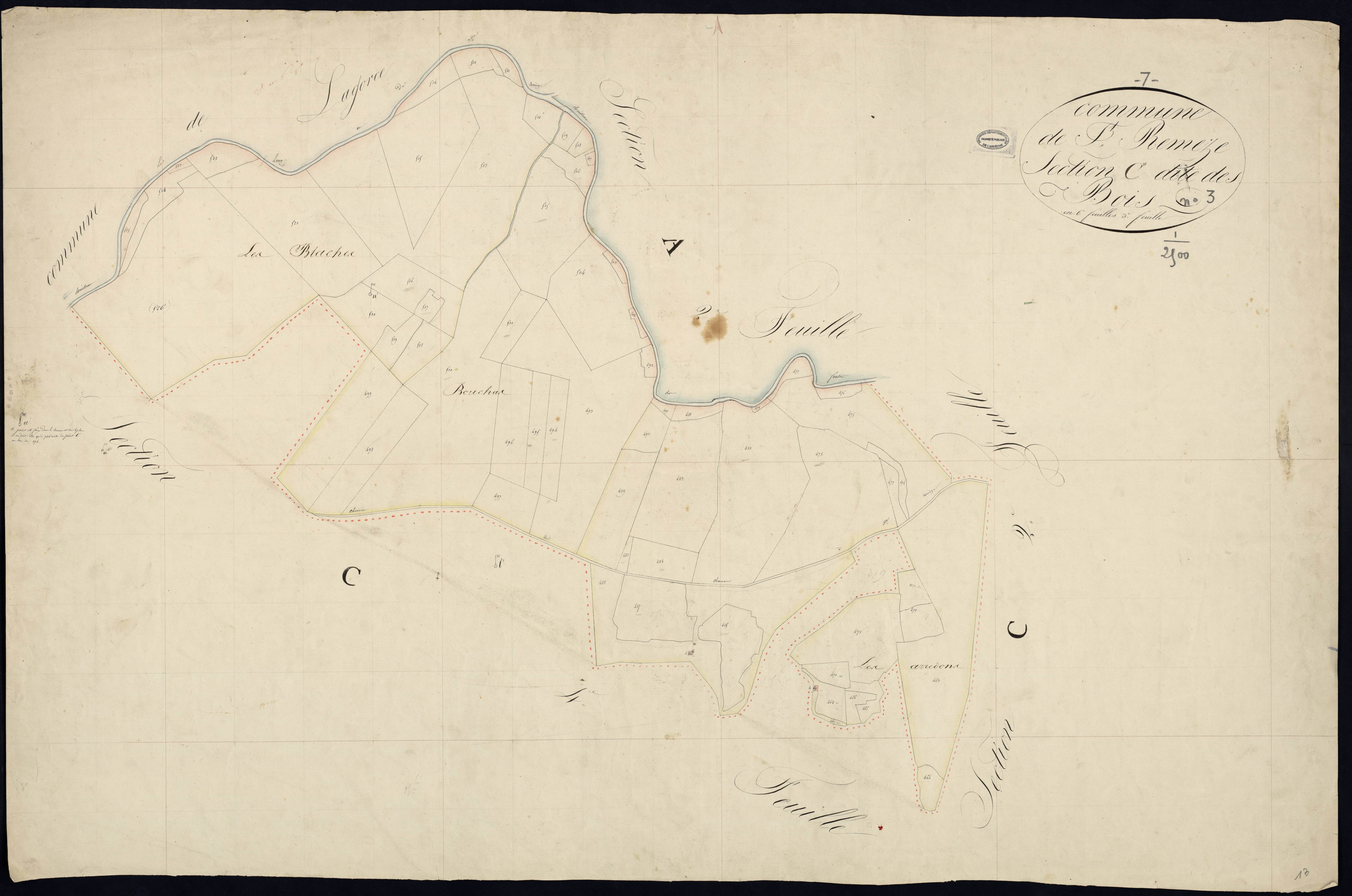 Saint-Remèze - Section C - Feuillet 3