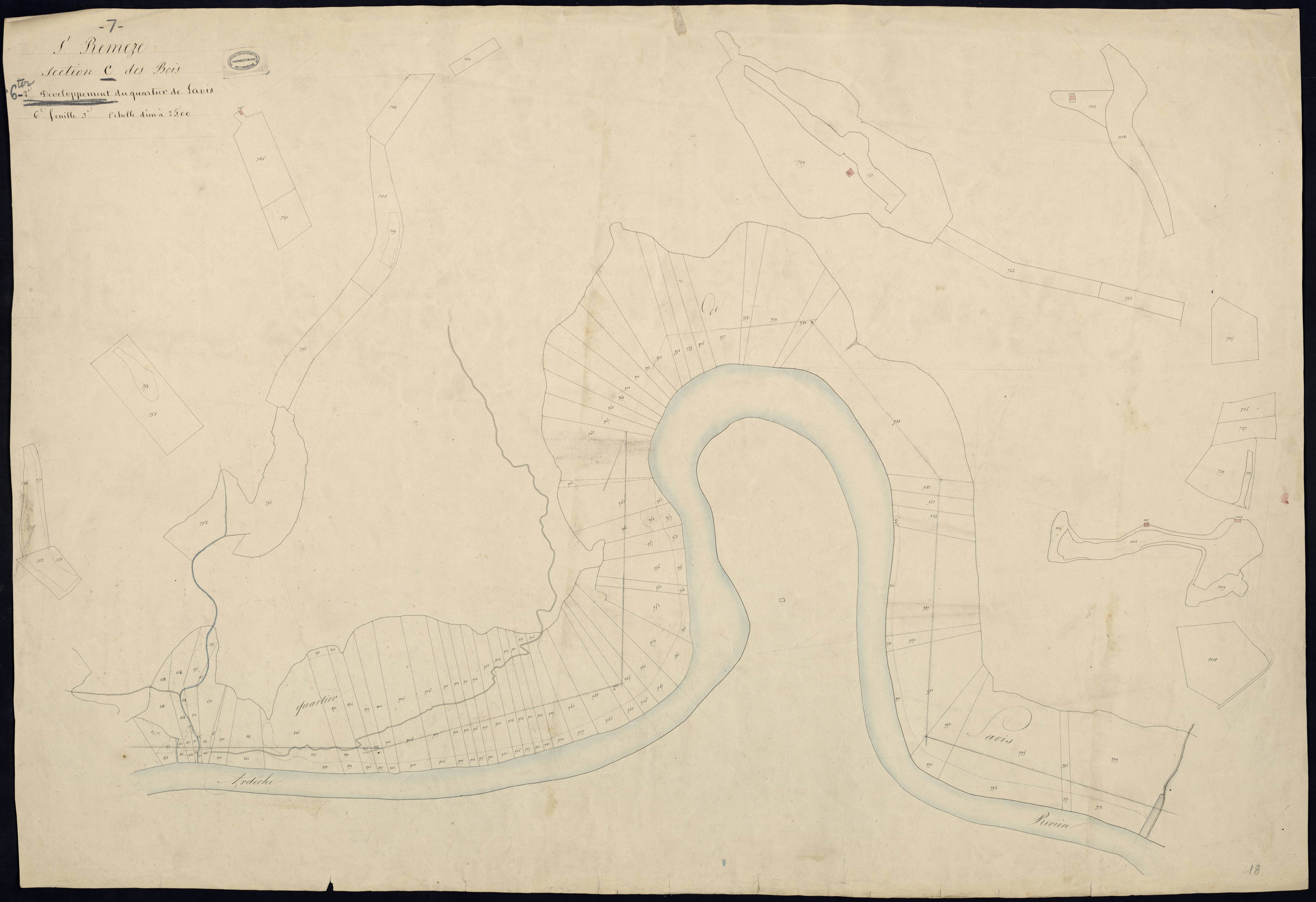 Saint-Remèze - Section C - Feuillet 6 ter